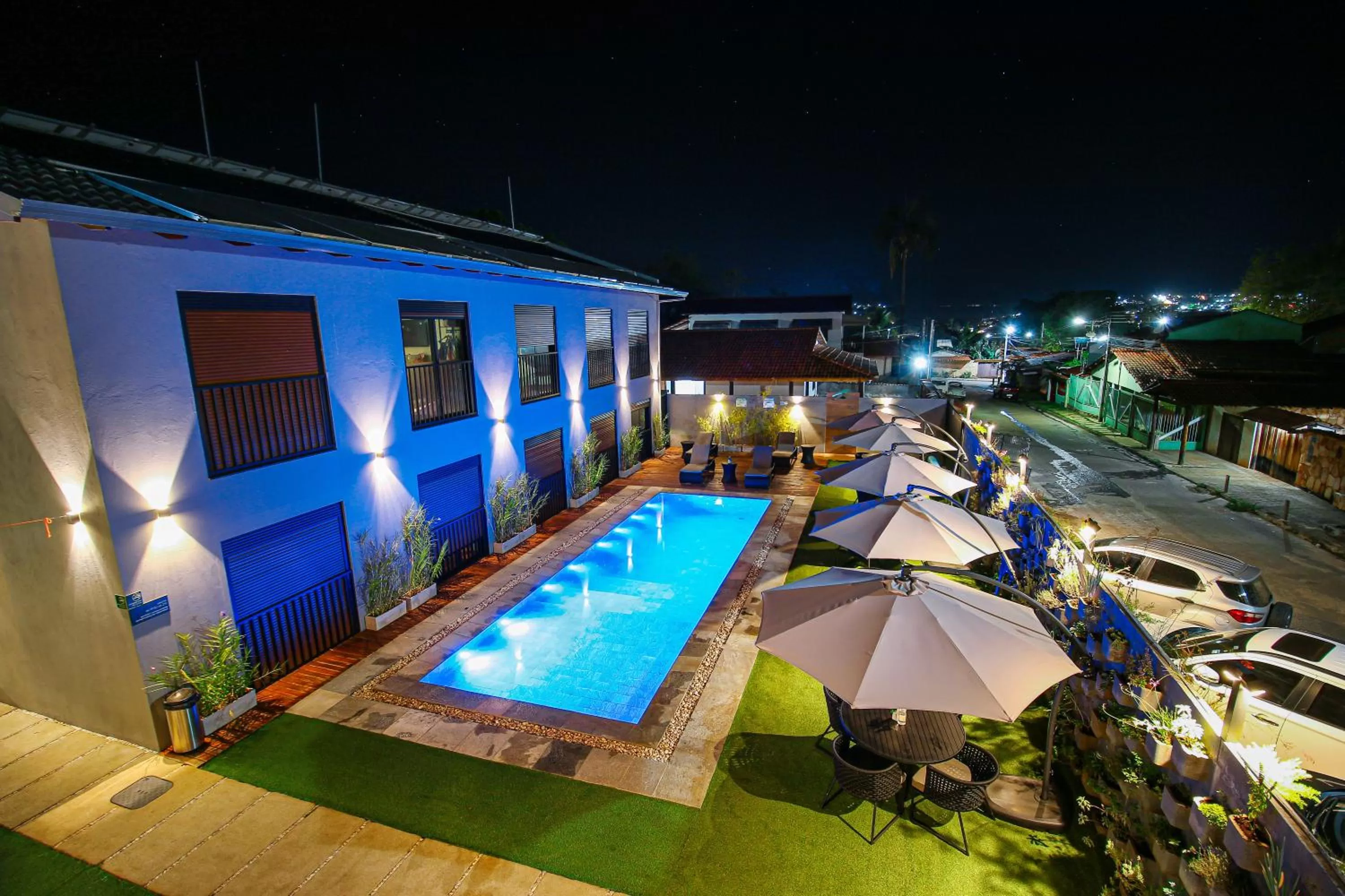 Pool view in Pousada Flores do Carmo