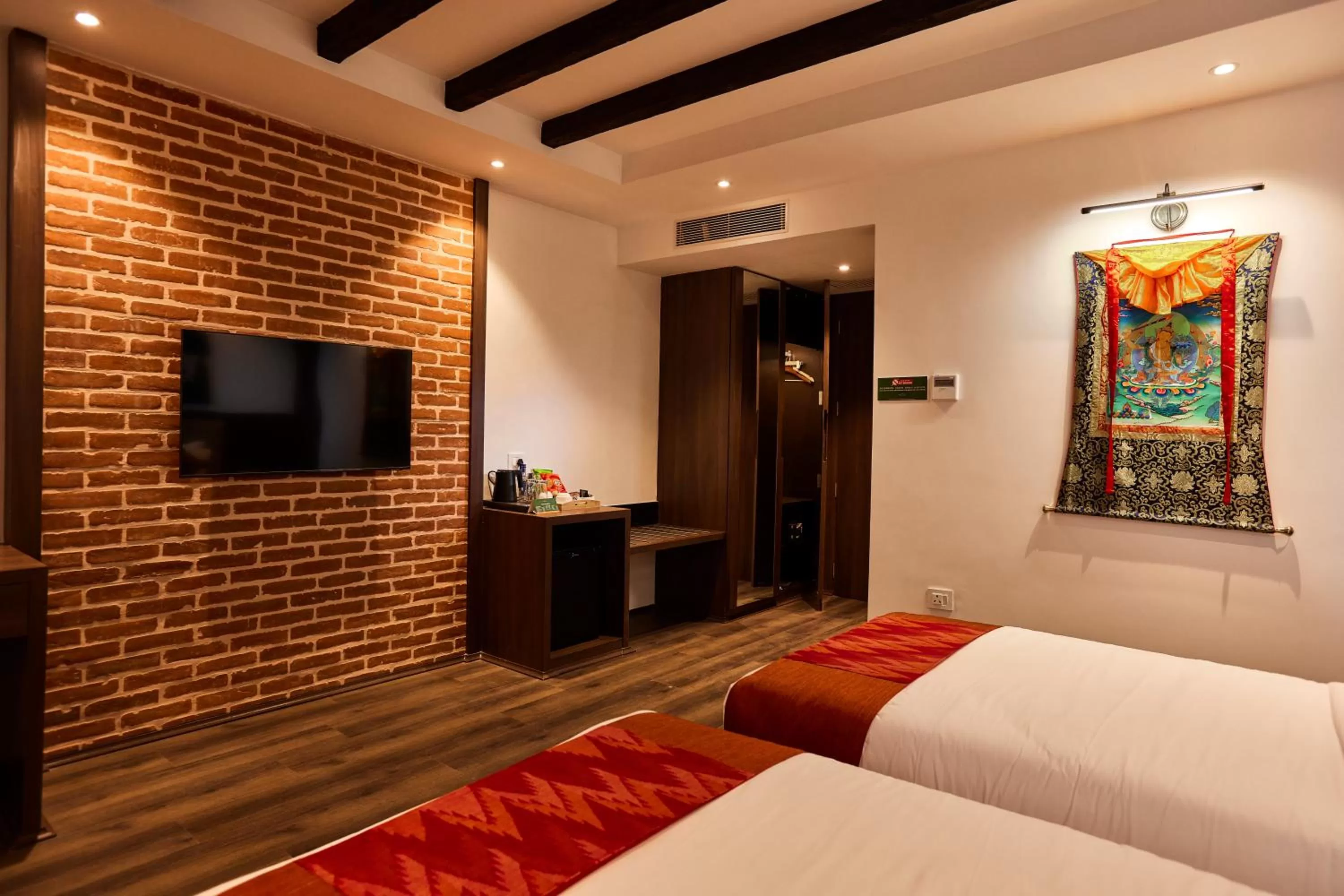 Photo of the whole room, Bed in Kantipur Village