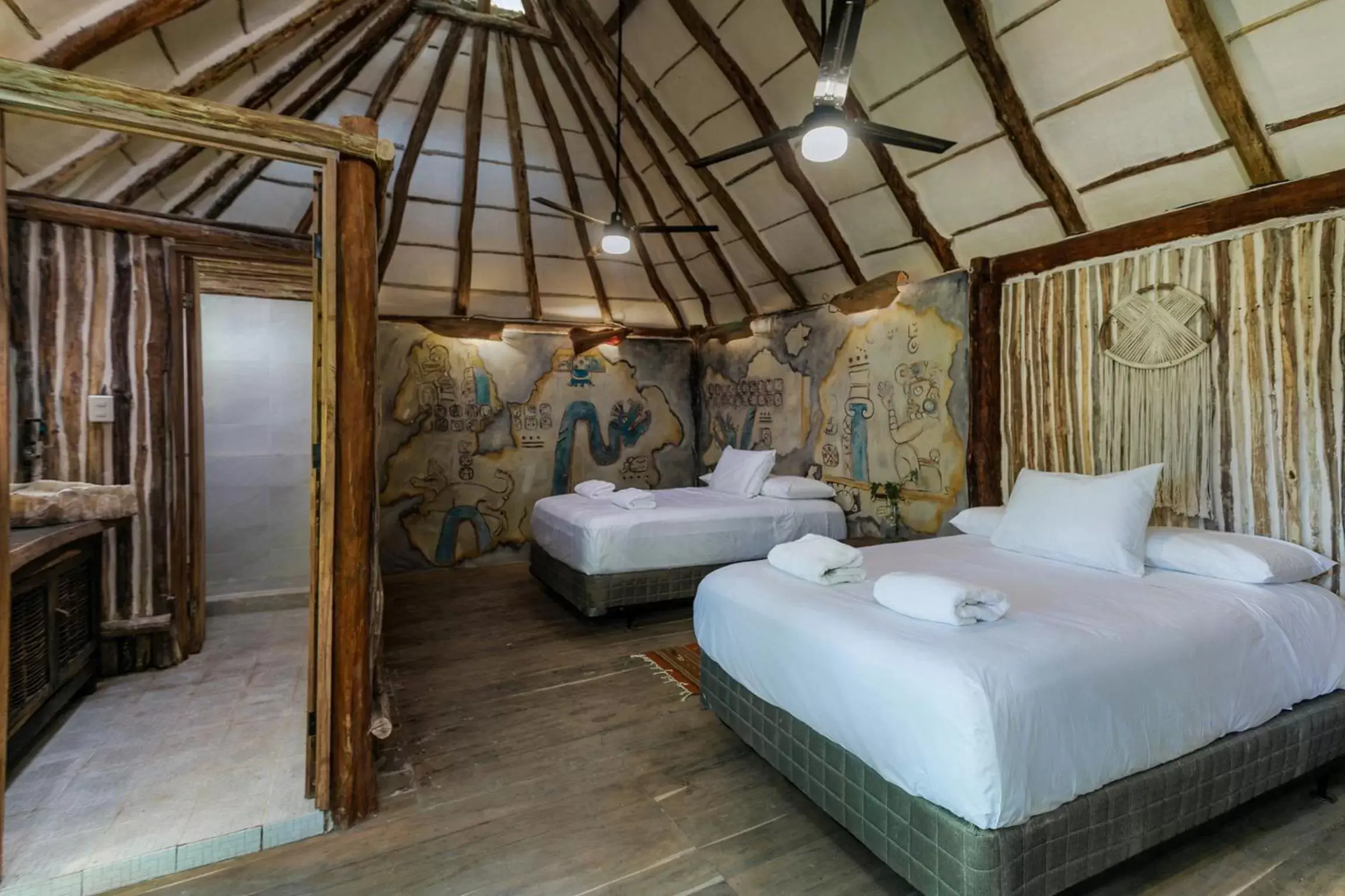 Bed in Hidden Treehouse Tulum Eco-Hotel