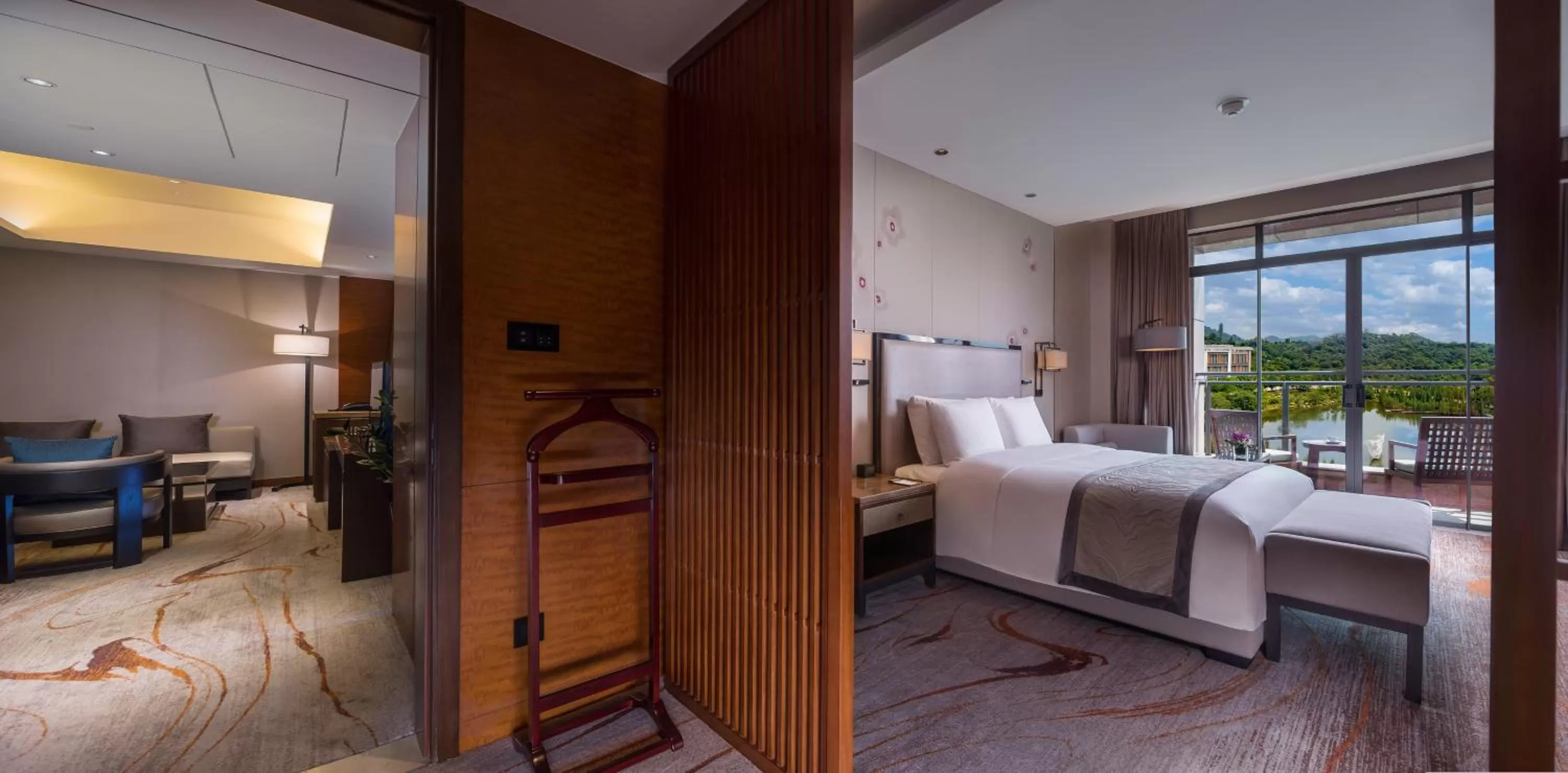 Photo of the whole room, Bed in DoubleTree by Hilton Guangzhou Science City-Free Shuttle Bus Service During Canton Fair Period