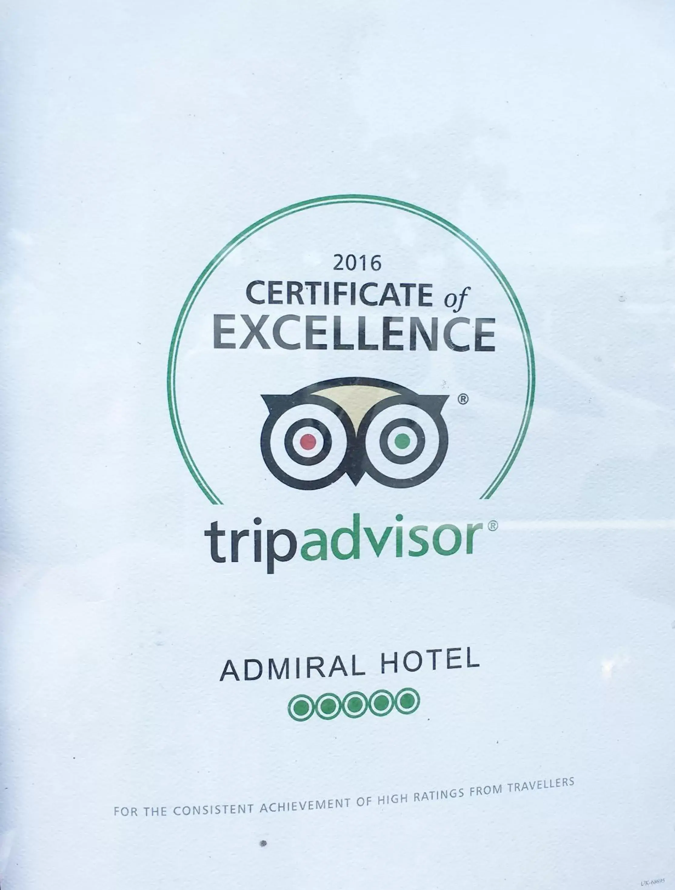 Certificate/Award, Logo/Certificate/Sign/Award in Admiral Hotel