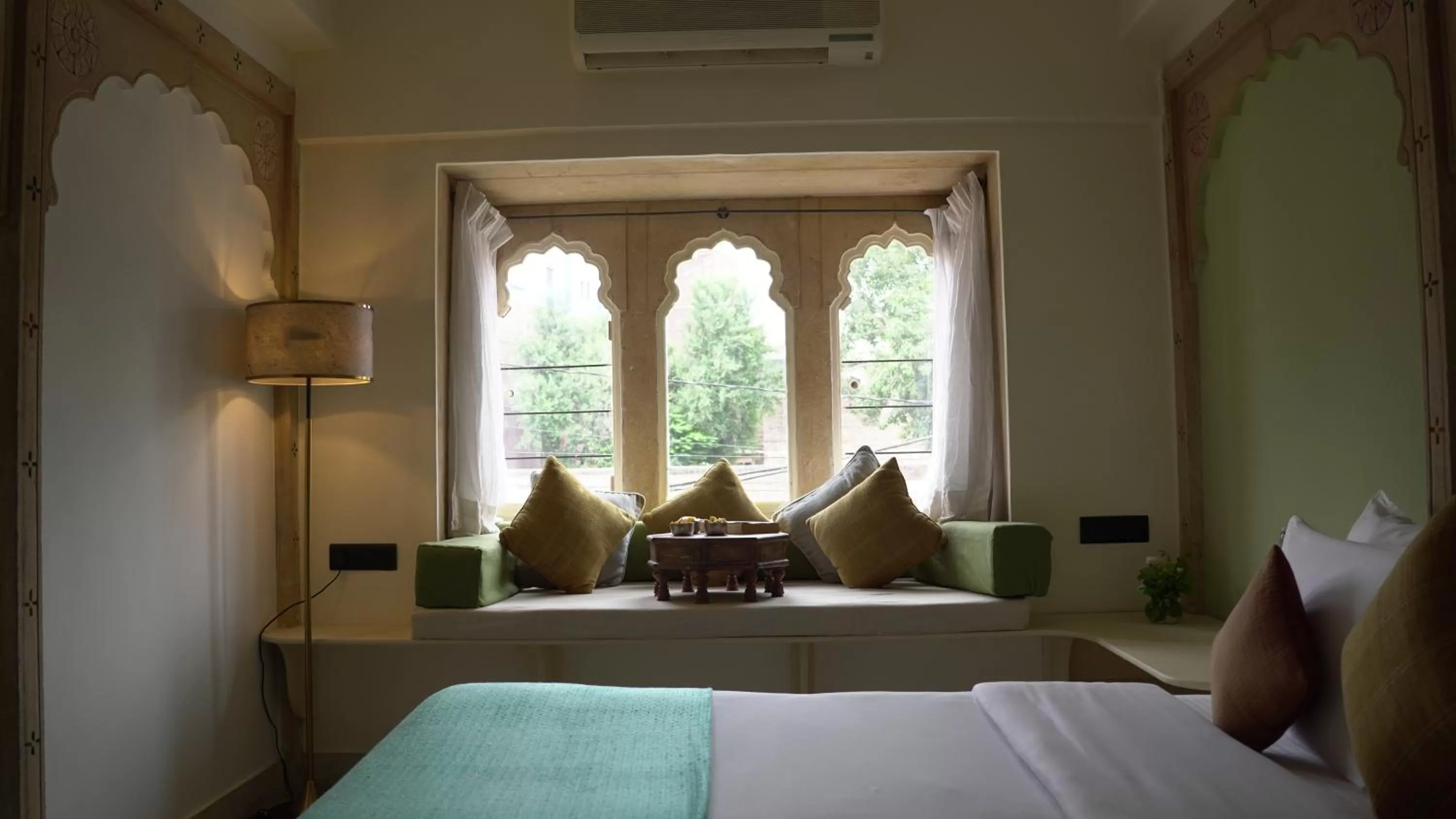 Bed, Seating Area in The Stepwell Hotel
