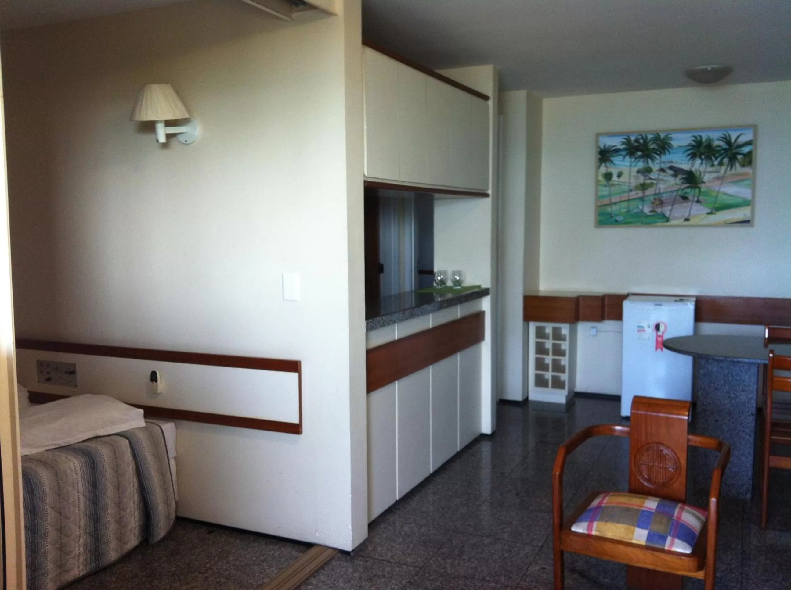 Kitchen or kitchenette in Iracema Residence Hotel Flat