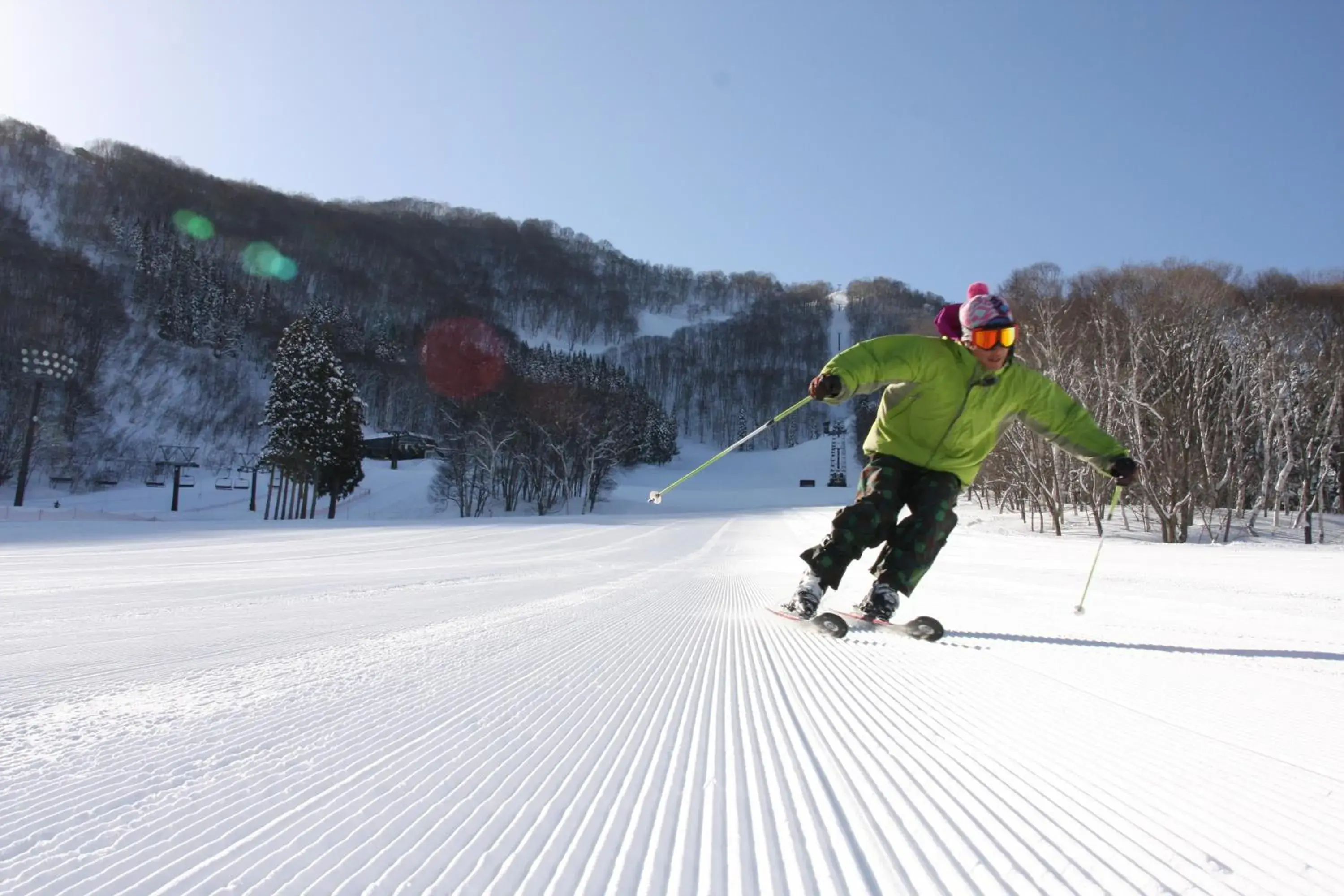 Skiing in Hotel Tangram