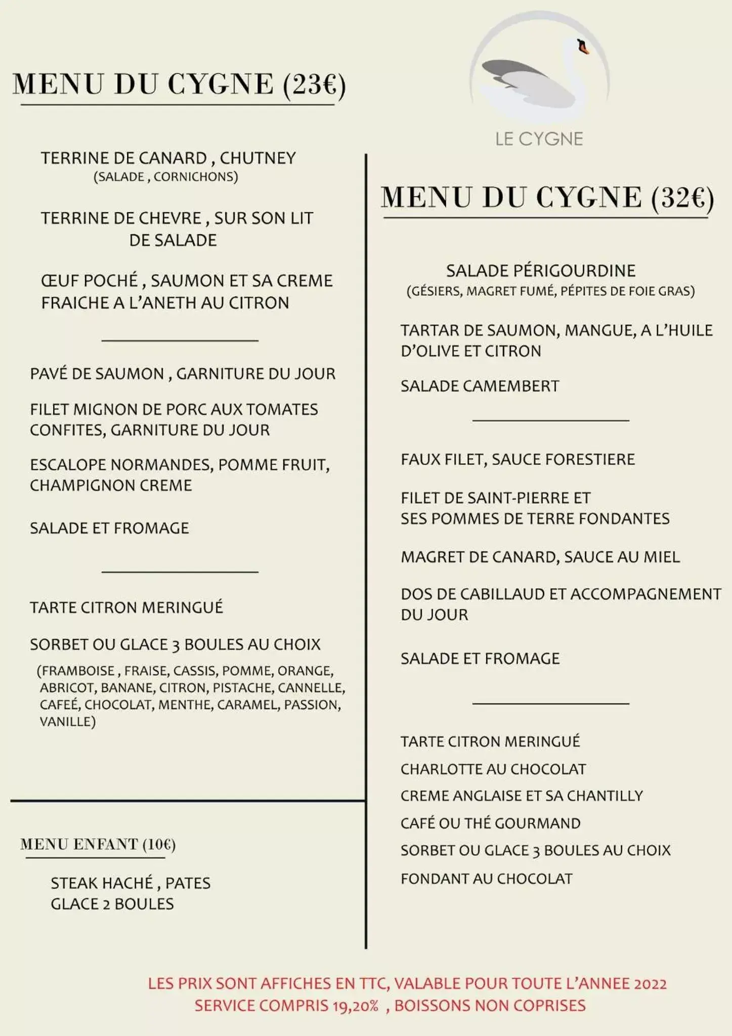 Restaurant/places to eat in Hotel Restaurant Le Cygne