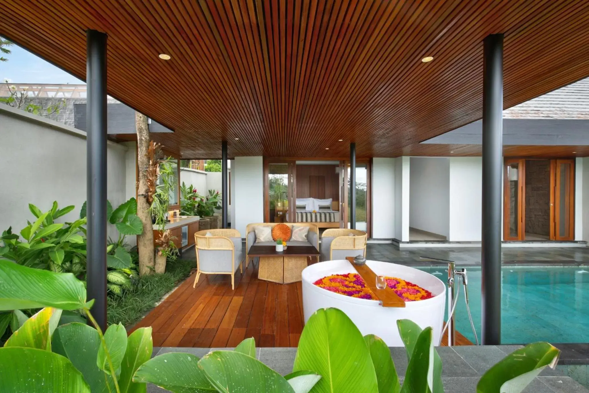 Living room in Kaamala Resort Ubud by Ini Vie Hospitality
