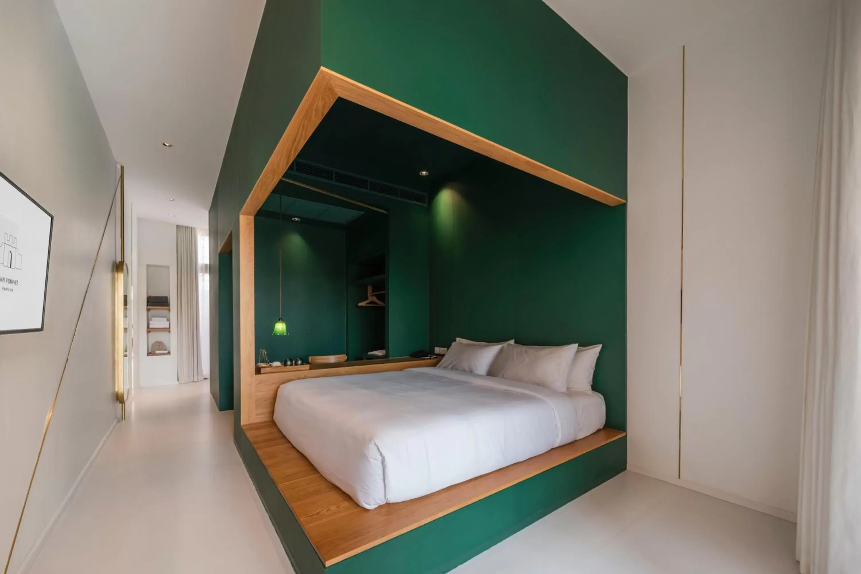 Bedroom, Bed in Baan Pomphet