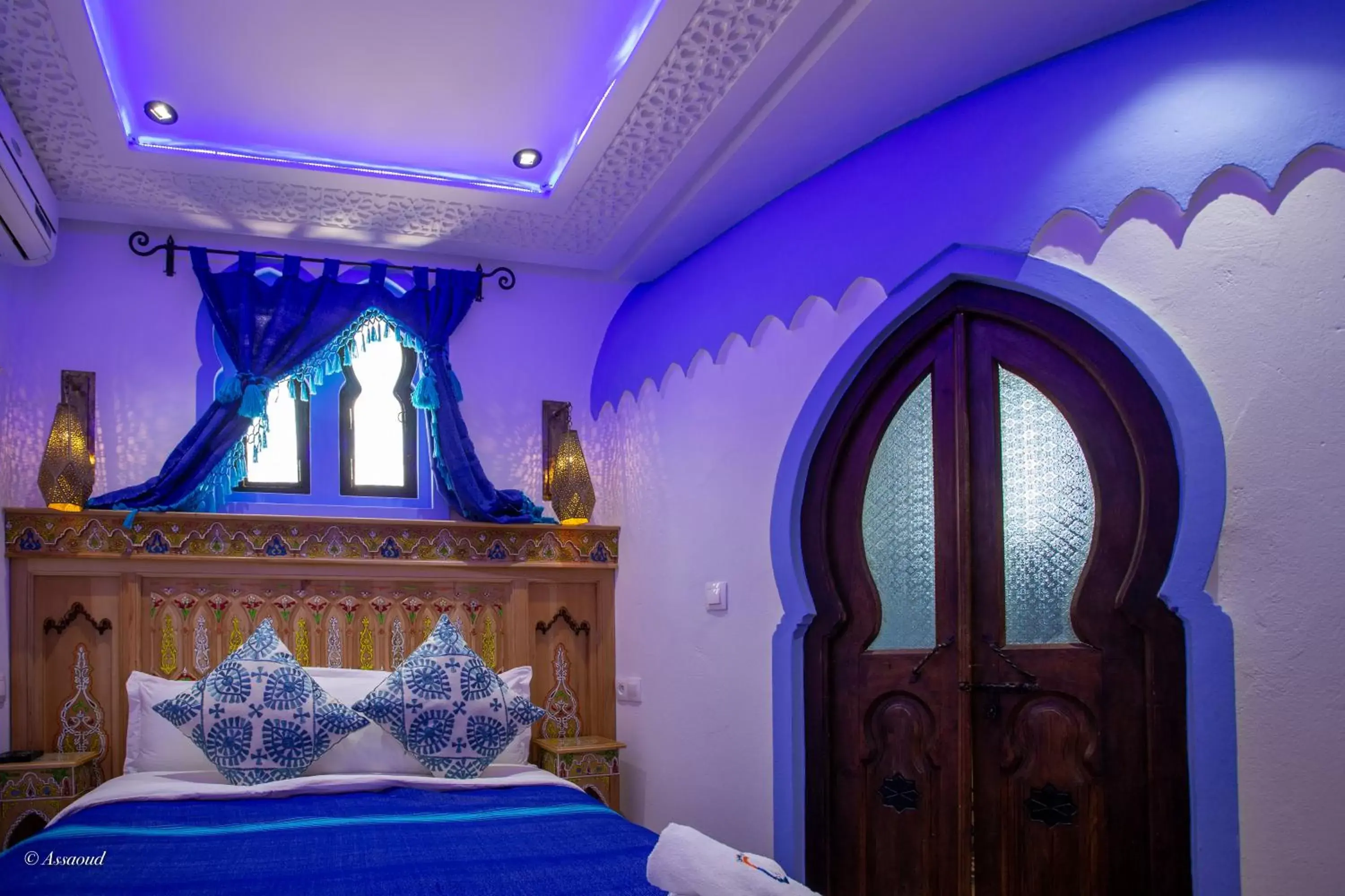 Bed in Hotel Dar Mounir