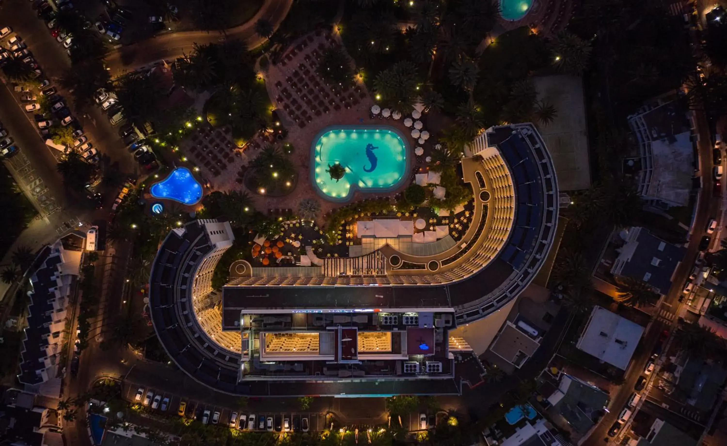 Night, Bird's-eye View in Seaside Palm Beach