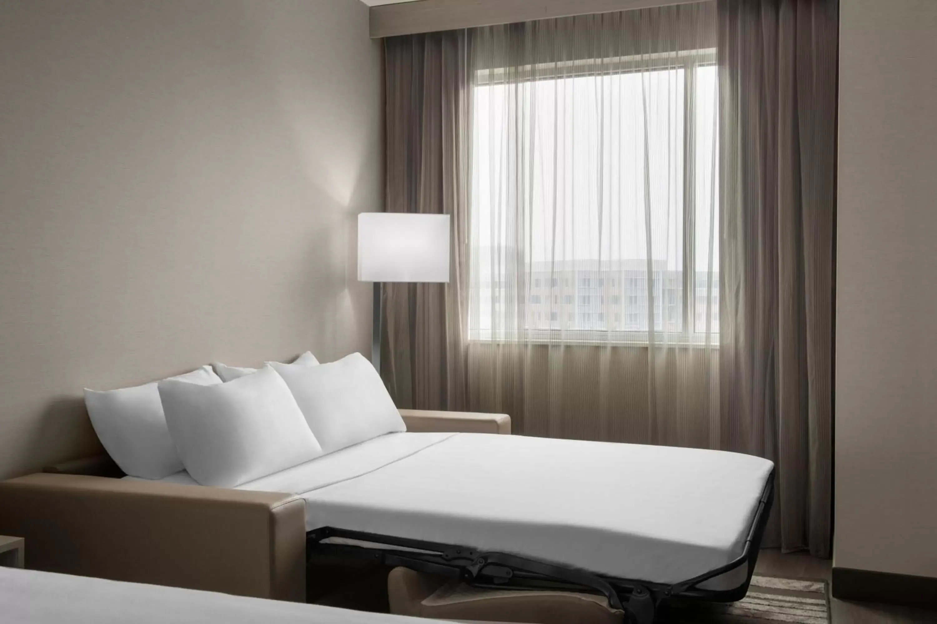 Photo of the whole room, Bed in AC Hotel by Marriott Pittsburgh Southpointe