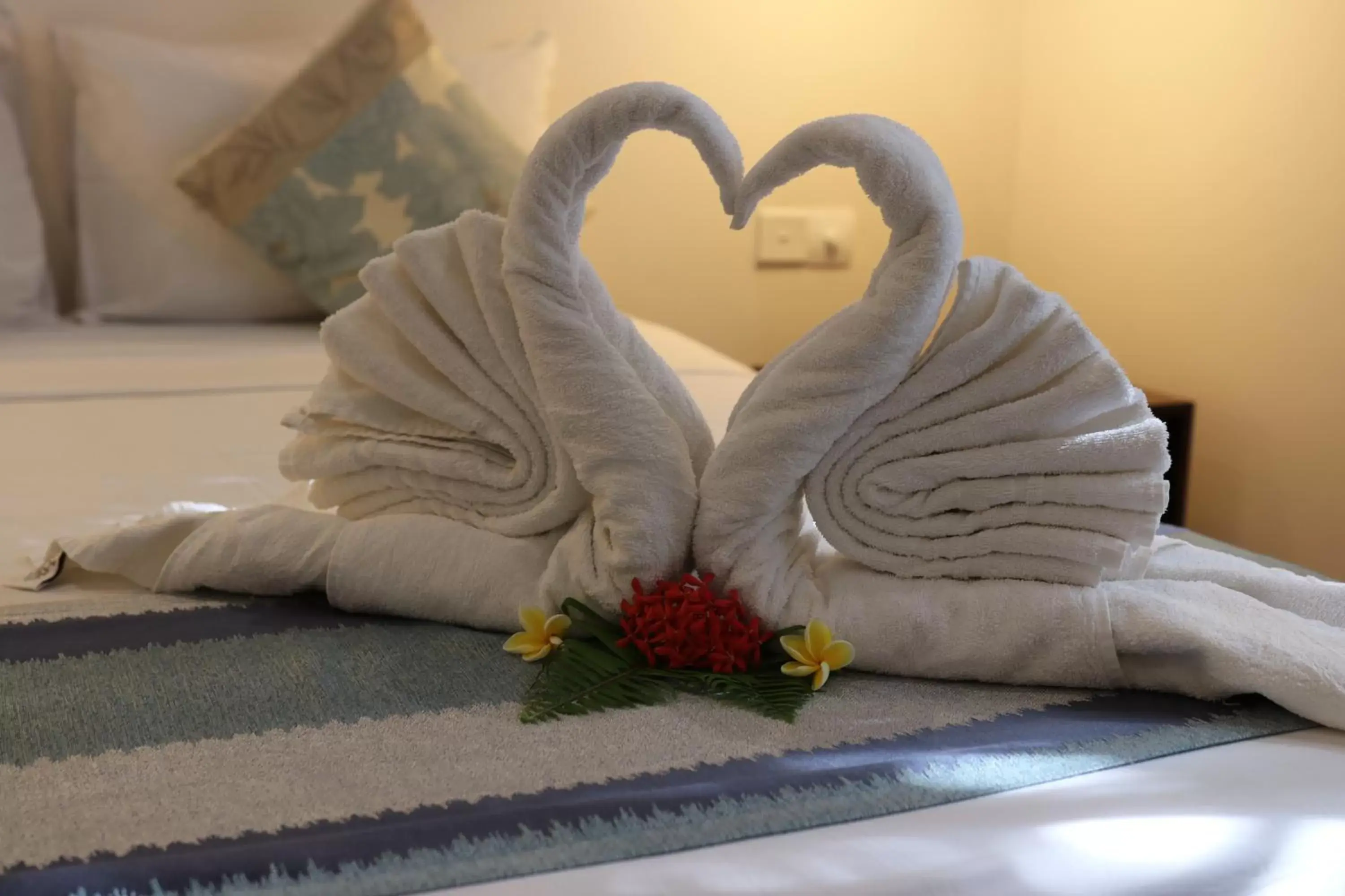 Decorative detail, Bed in Hotel La Roussette