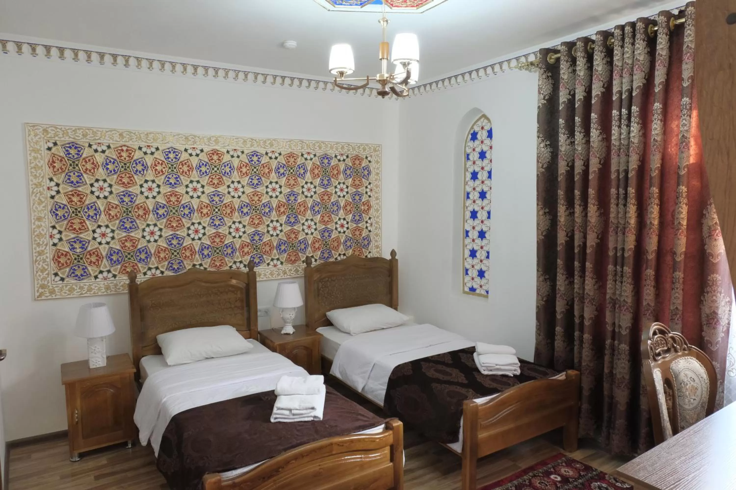 Bed in Bukhara Baraka Boutique Hotel