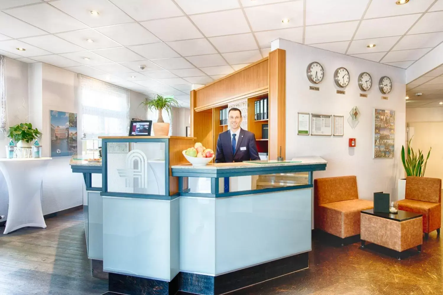 Lobby or reception in ACHAT Hotel Leipzig Messe Lobby or reception in ACHAT Hotel Leipzig Messe