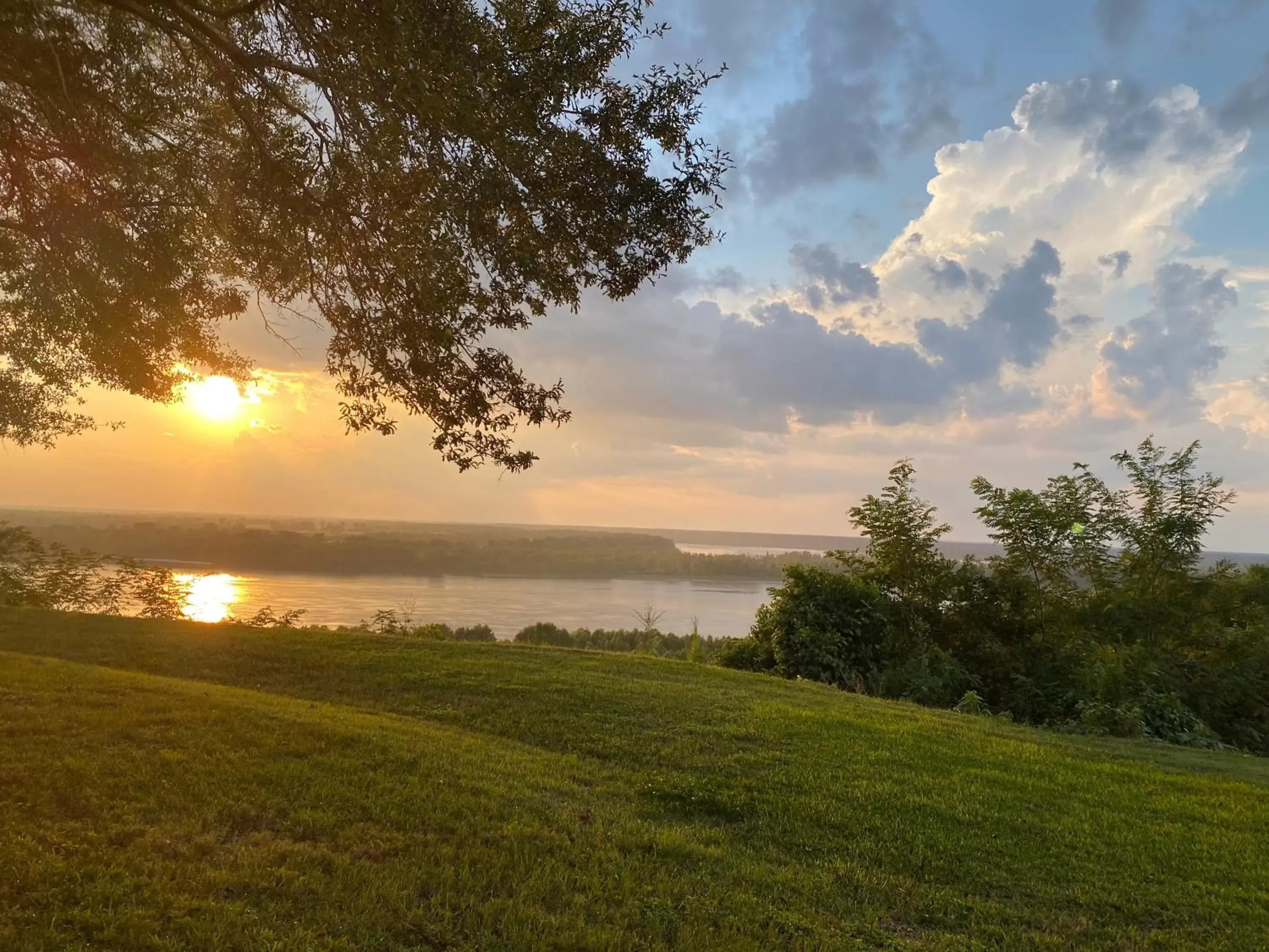 Sunset in The King's Daughters B and B on the Bluff overlooking the Mighty Mississippi