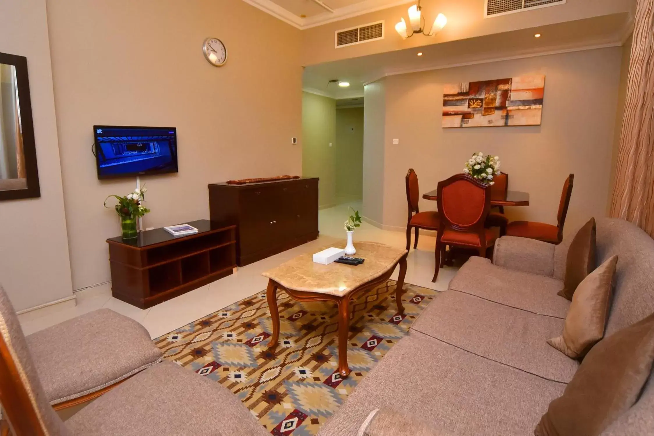 Communal lounge/ TV room, Seating Area in Emirates Stars Hotel Apartments Sharjah