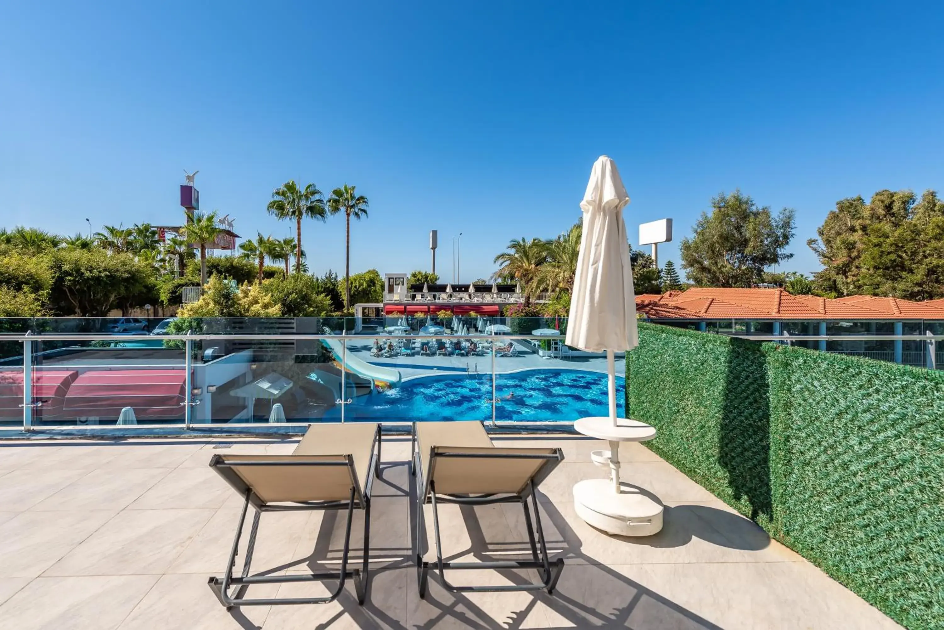 Balcony/Terrace, Swimming Pool in White City Beach Hotel