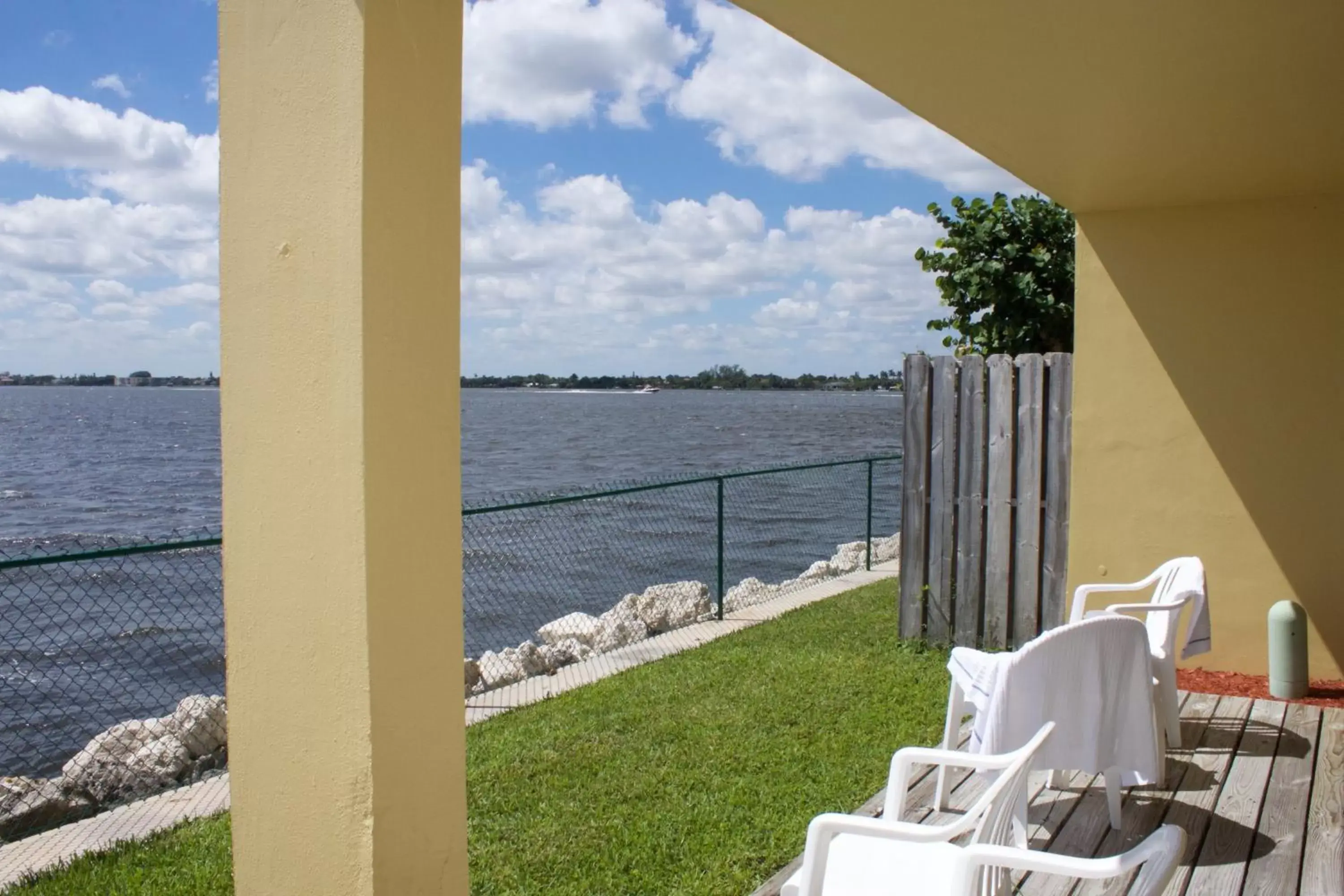 Patio in Palm Beach Waterfront Condos - Full Kitchens!