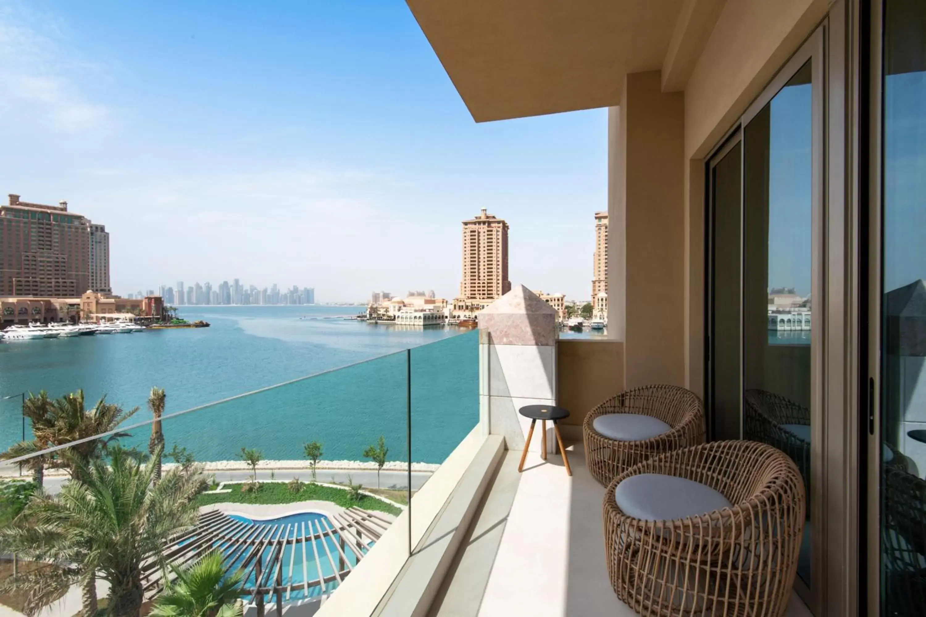 Bedroom, Balcony/Terrace in The St Regis Marsa Arabia Island, The Pearl Qatar