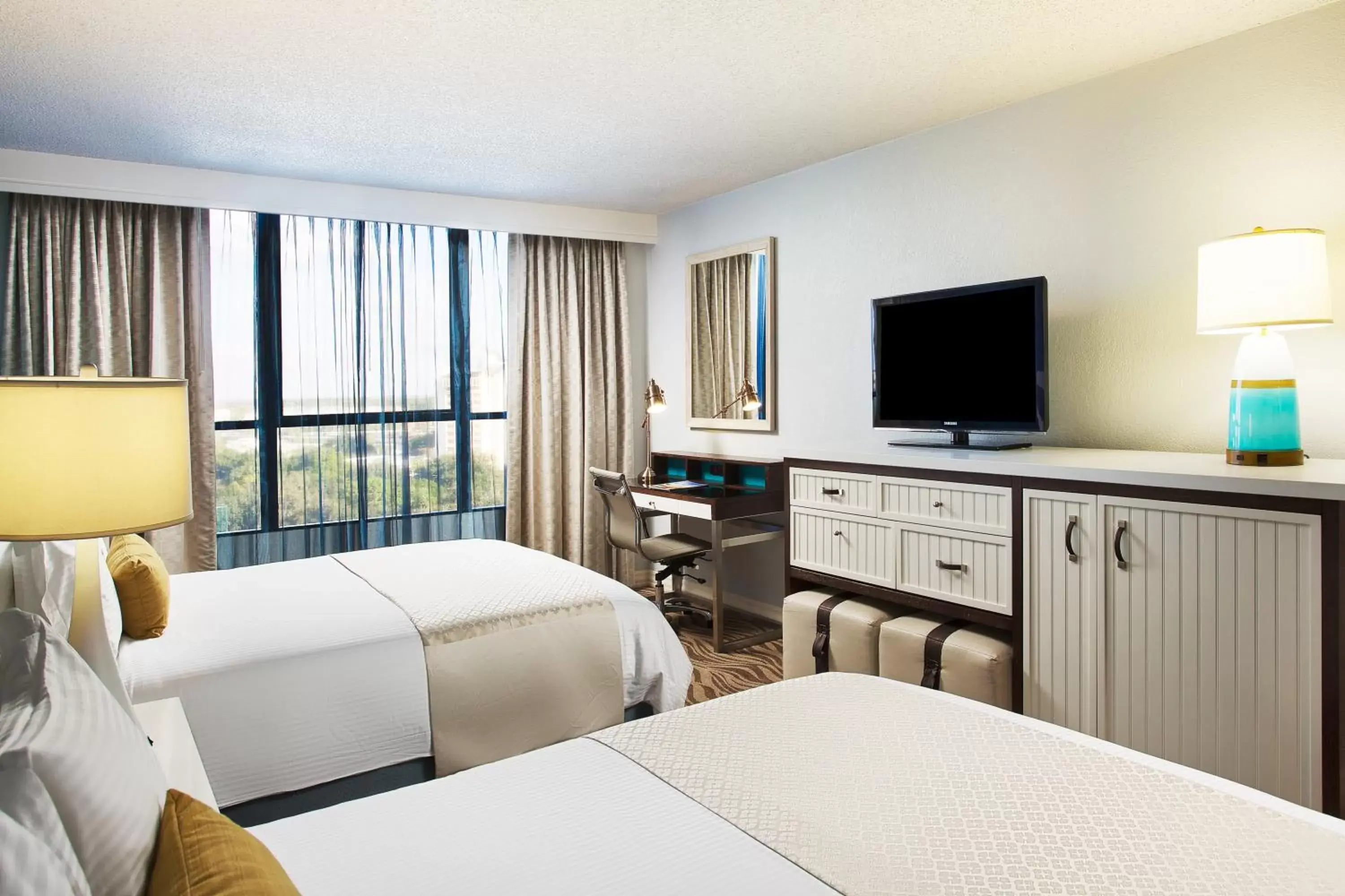 Queen Room with Two Queen Beds and Bath Tub - Mobility/Hearing Access - Non-Smoking in Wyndham Lake Buena Vista Resort Disney Springs® Resort Area