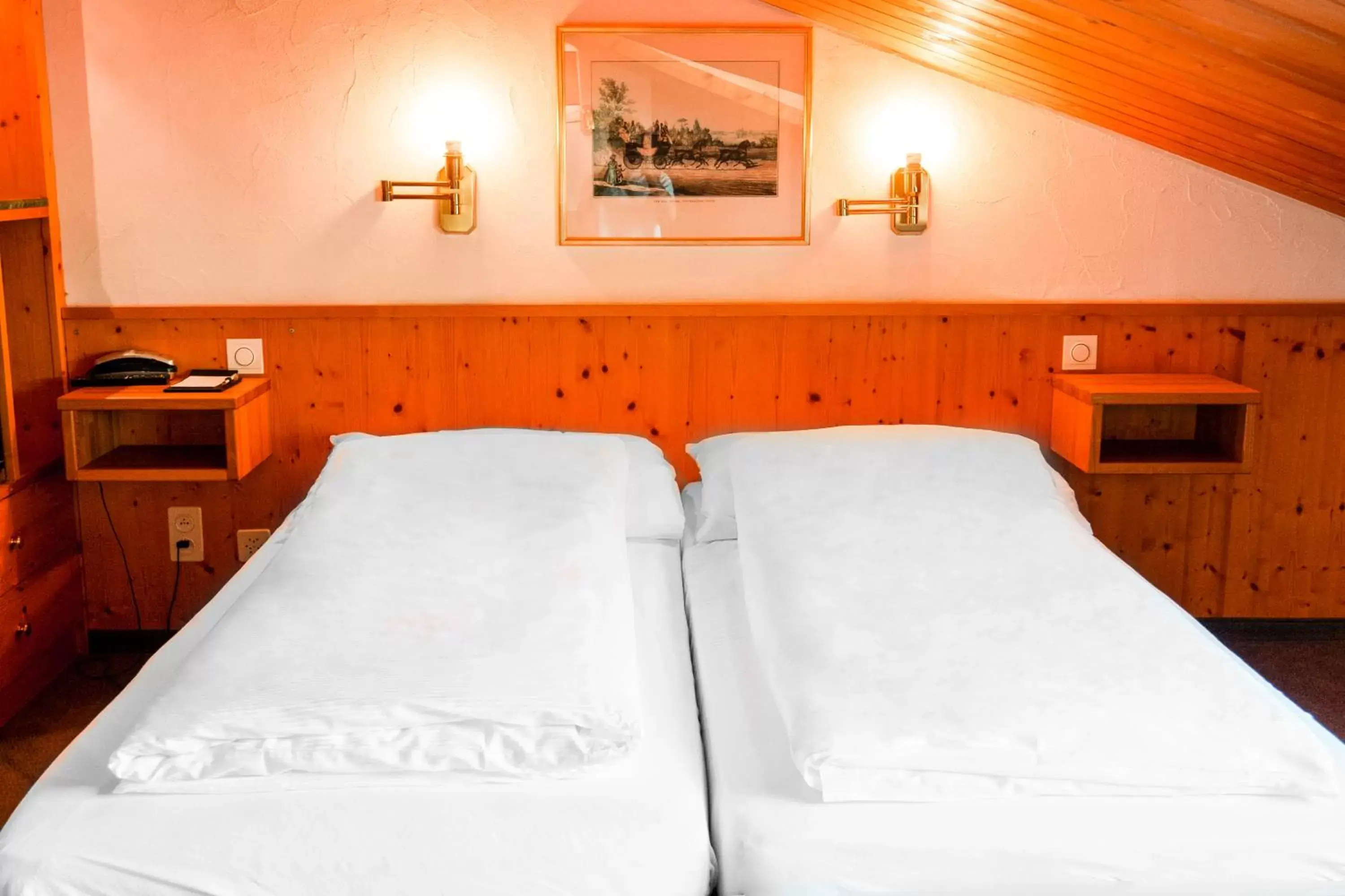 Bed in Hillsite Hotel Restaurant Flims