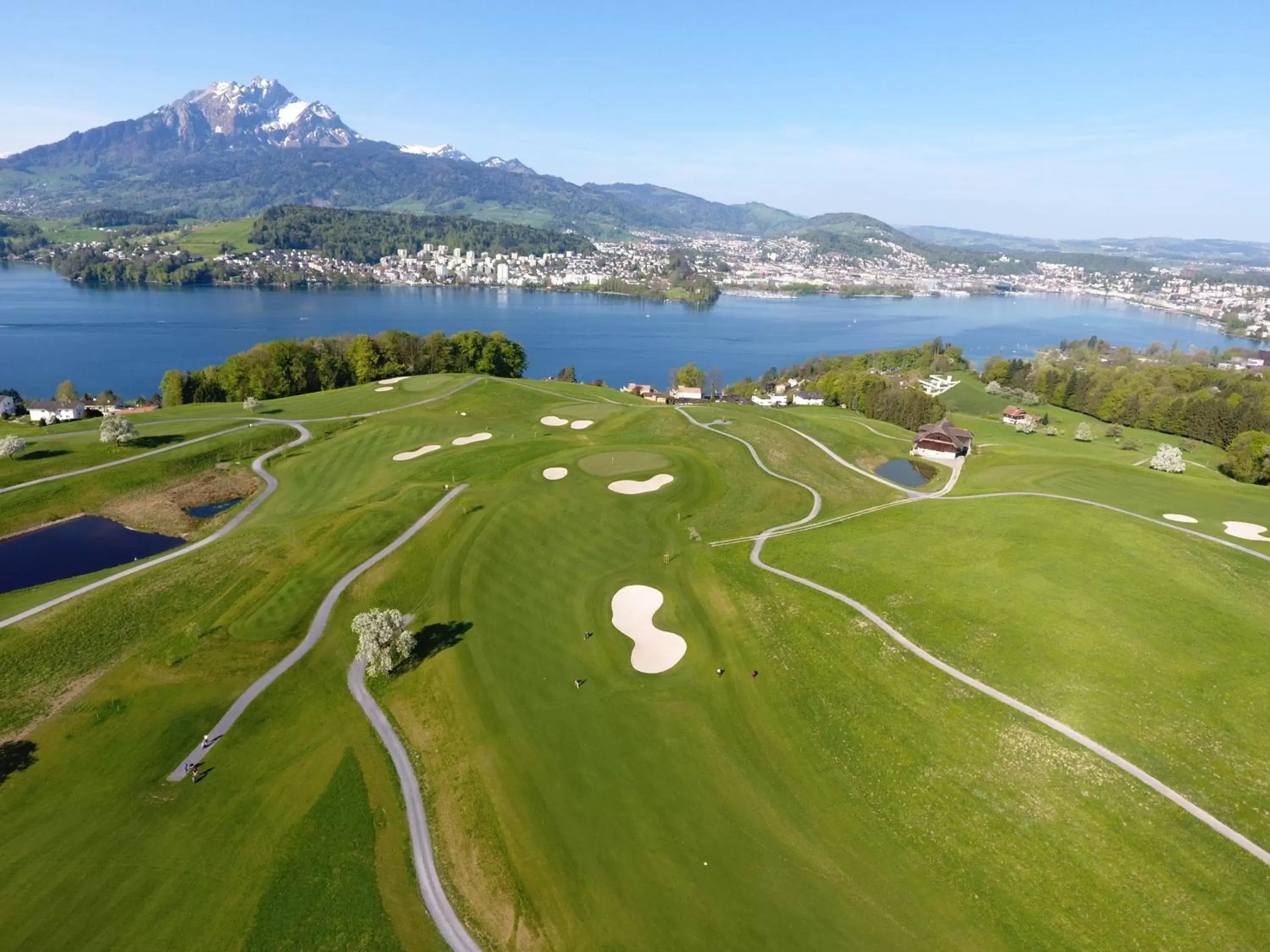 Spring, Bird's-eye View in Gasthaus Badhof - Golfhotel