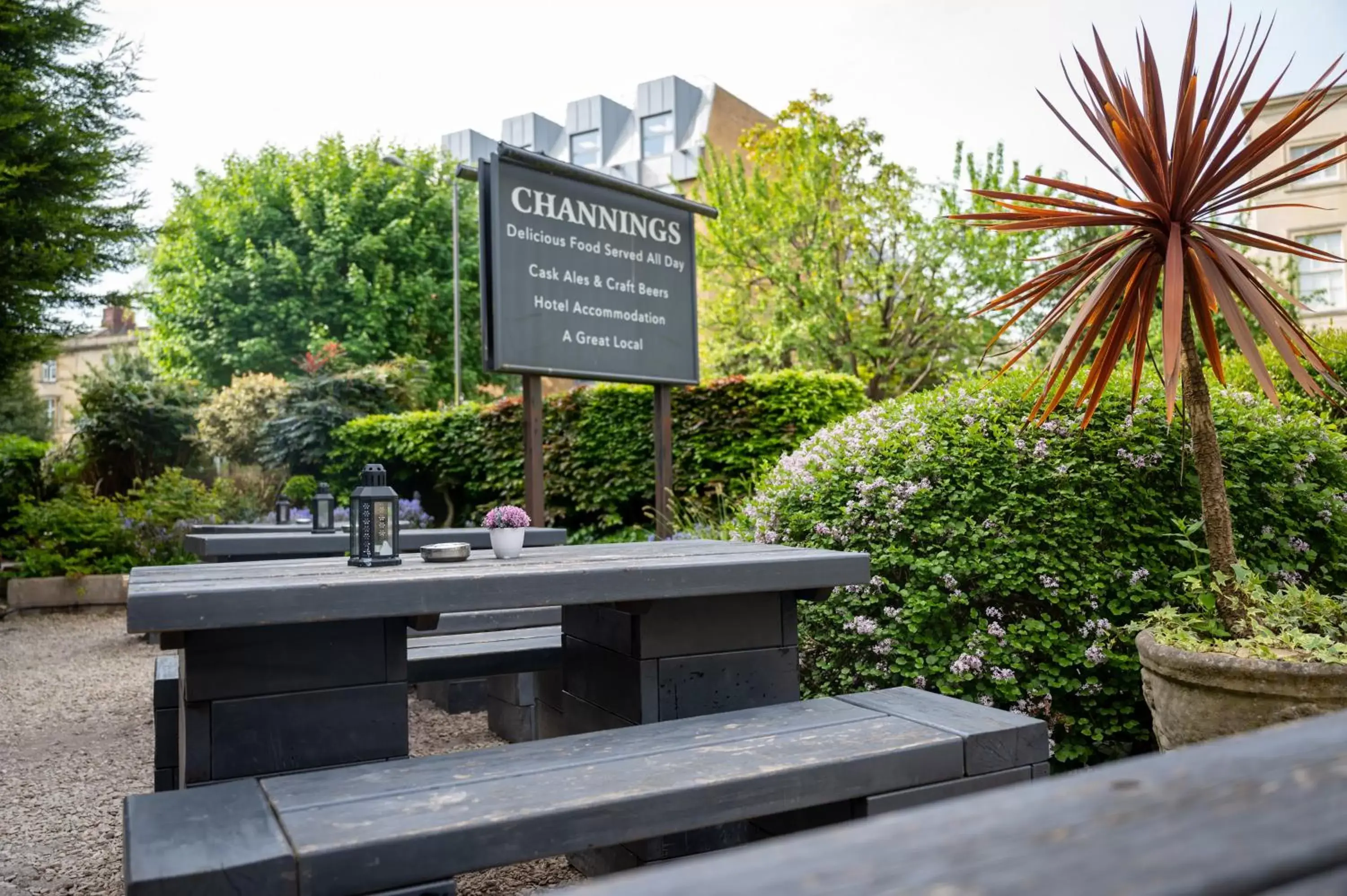 Patio in Channings Hotel by Greene King Inns