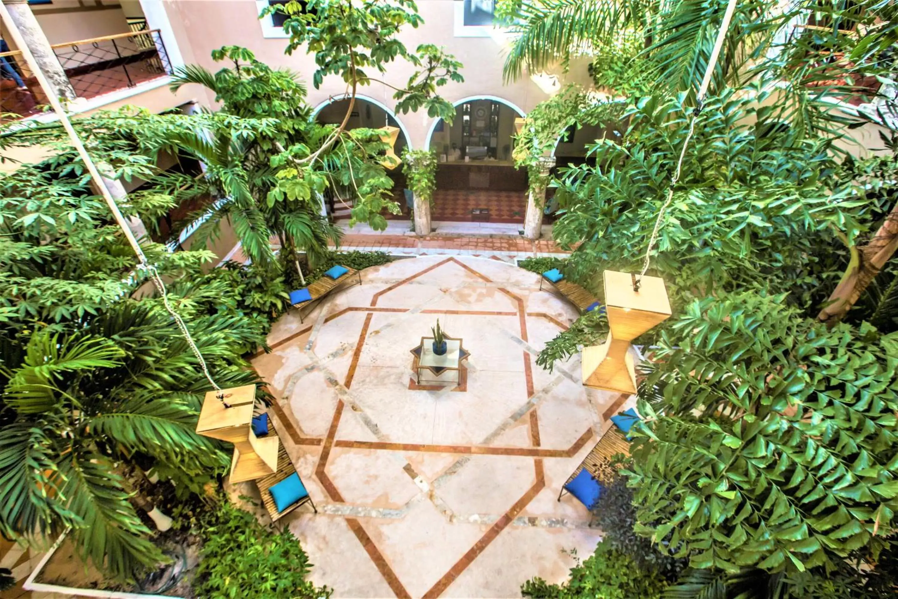 Patio, Bird's-eye View in Hotel Merida