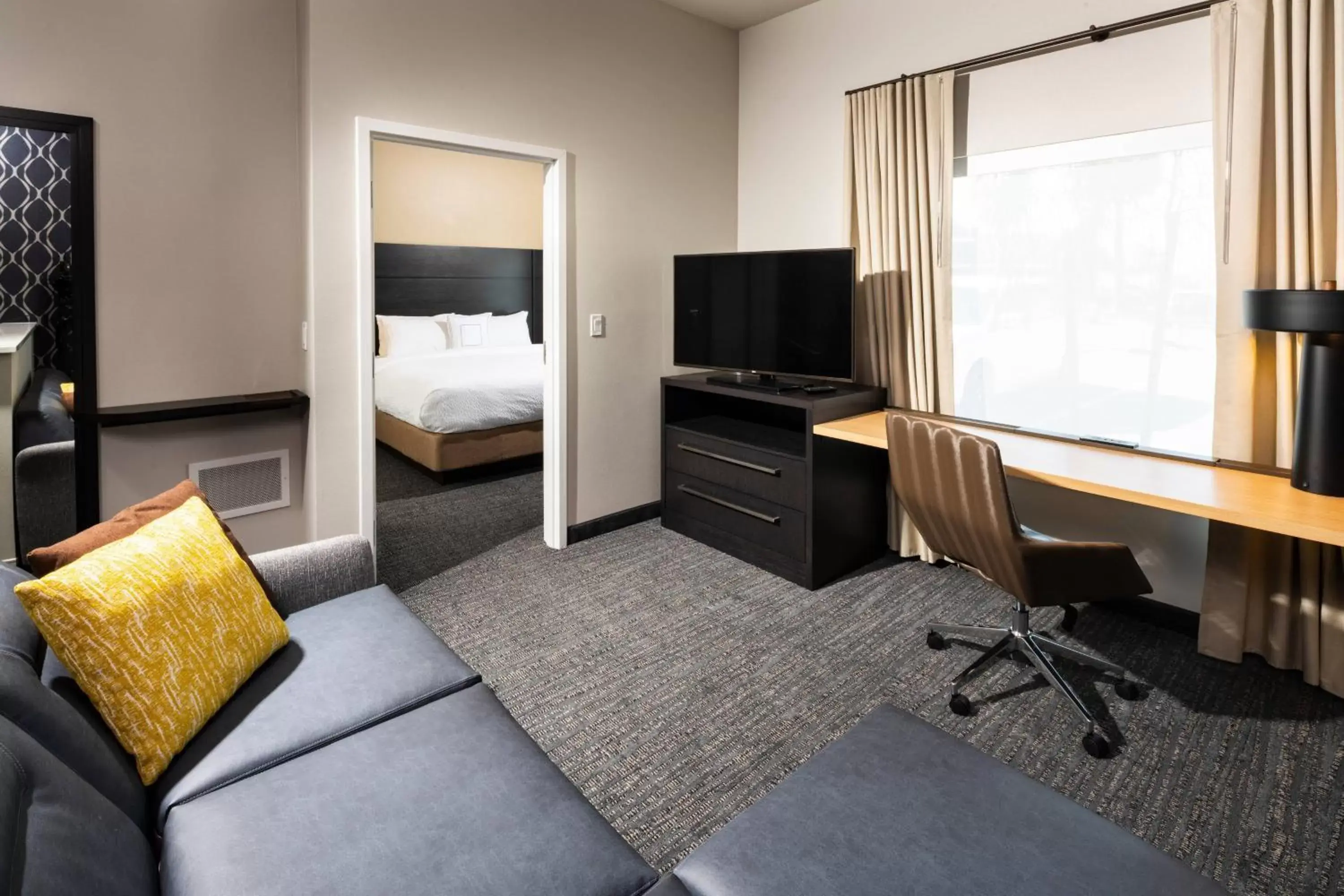 Bedroom, TV/Entertainment Center in Residence Inn Las Vegas South/Henderson