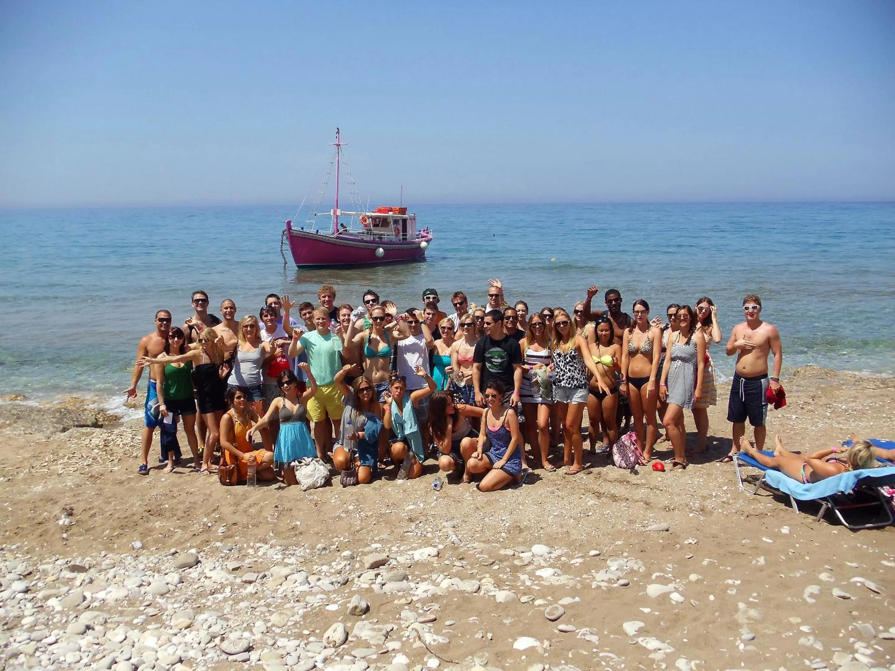 People in Pink Palace Beach Resort