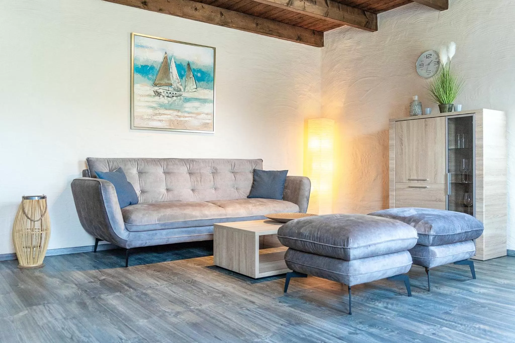 Living room in Villa Moorstern am Badesee Tannenhausen