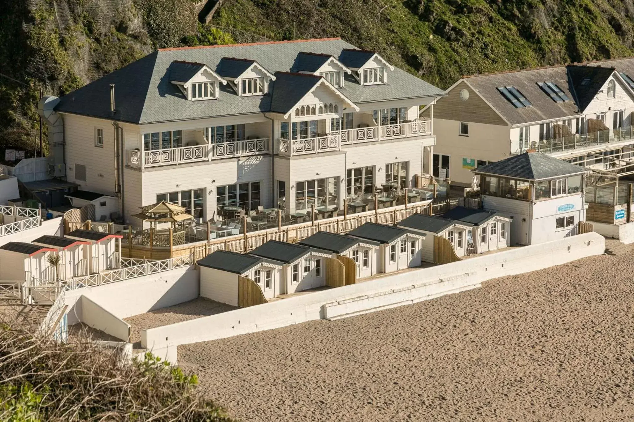 Property building, Bird's-eye View in Tolcarne Beach Colonial Restaurant and Rooms