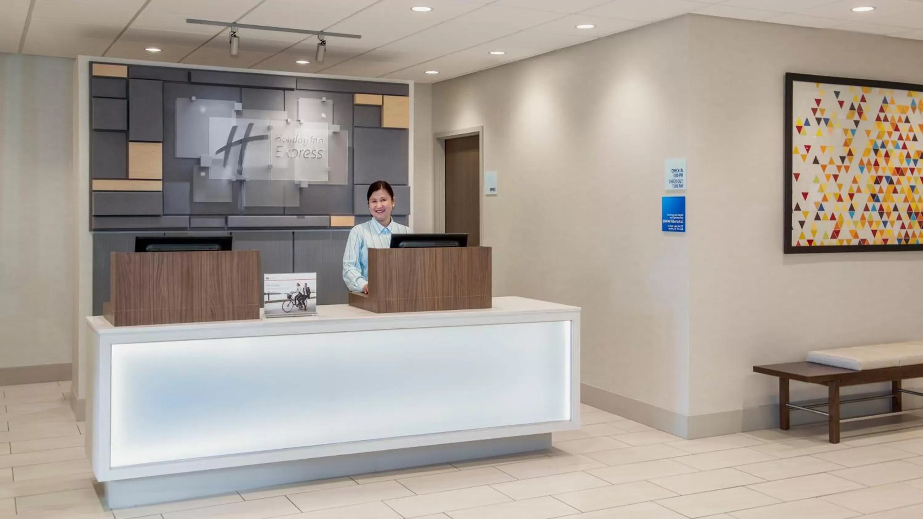 Lobby or reception in Holiday Inn Express Airdrie by IHG Lobby or reception in Holiday Inn Express Airdrie by IHG