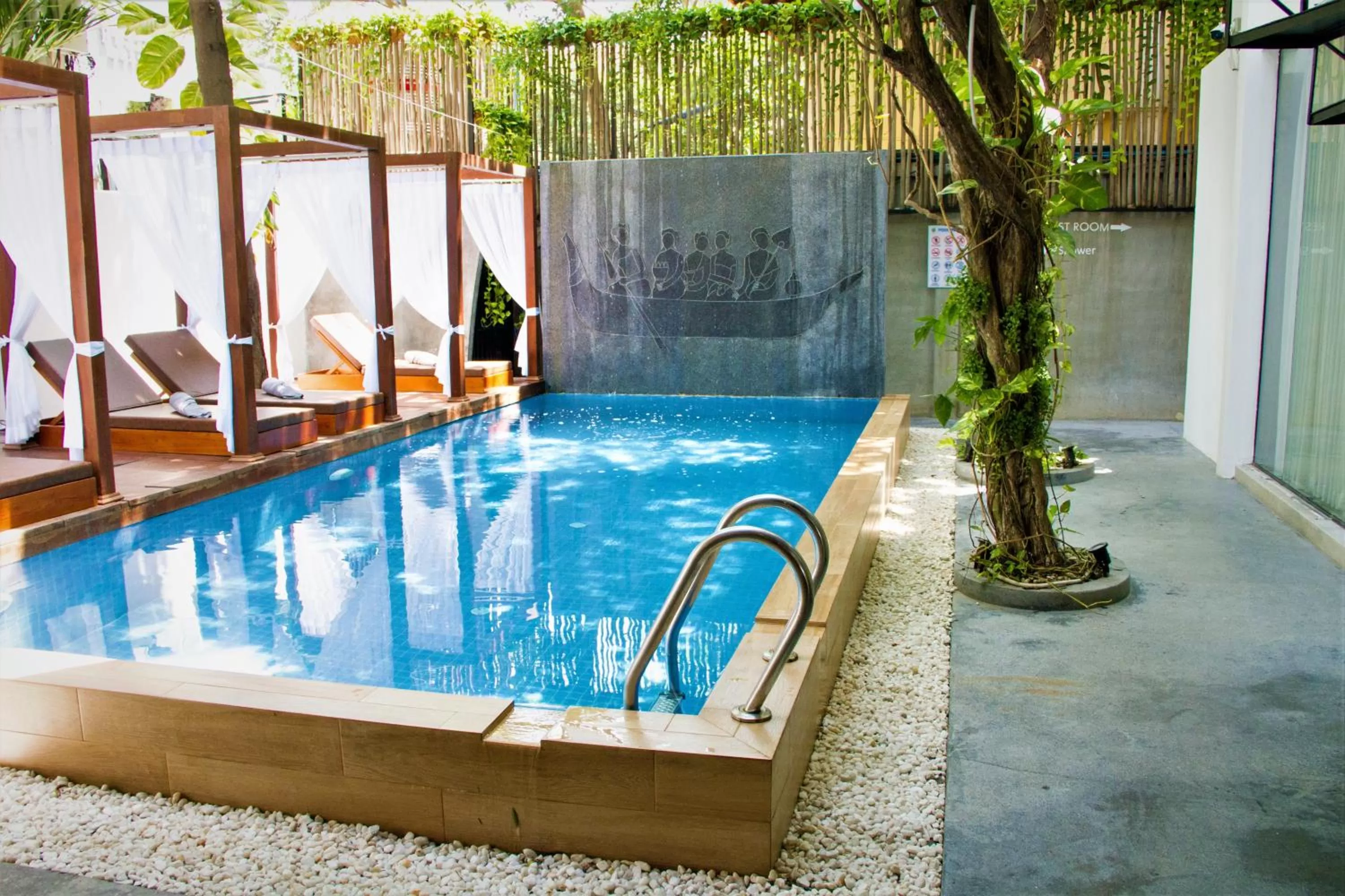Pool view in Bopha Bassac Boutique Hotel