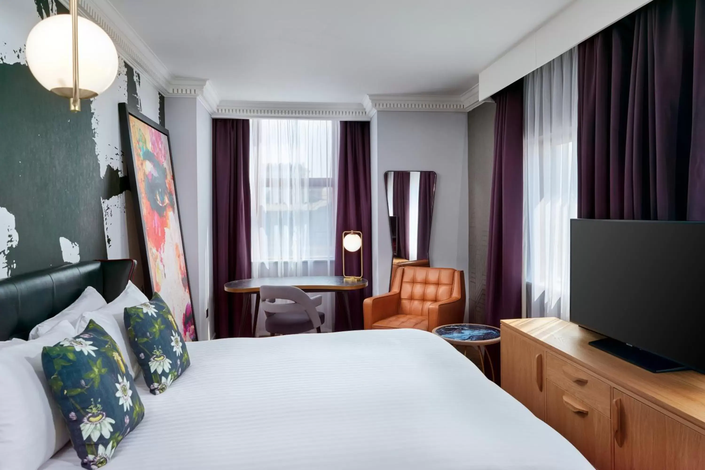 Bedroom, TV/Entertainment Center in NYX Hotel London Holborn by Leonardo Hotels