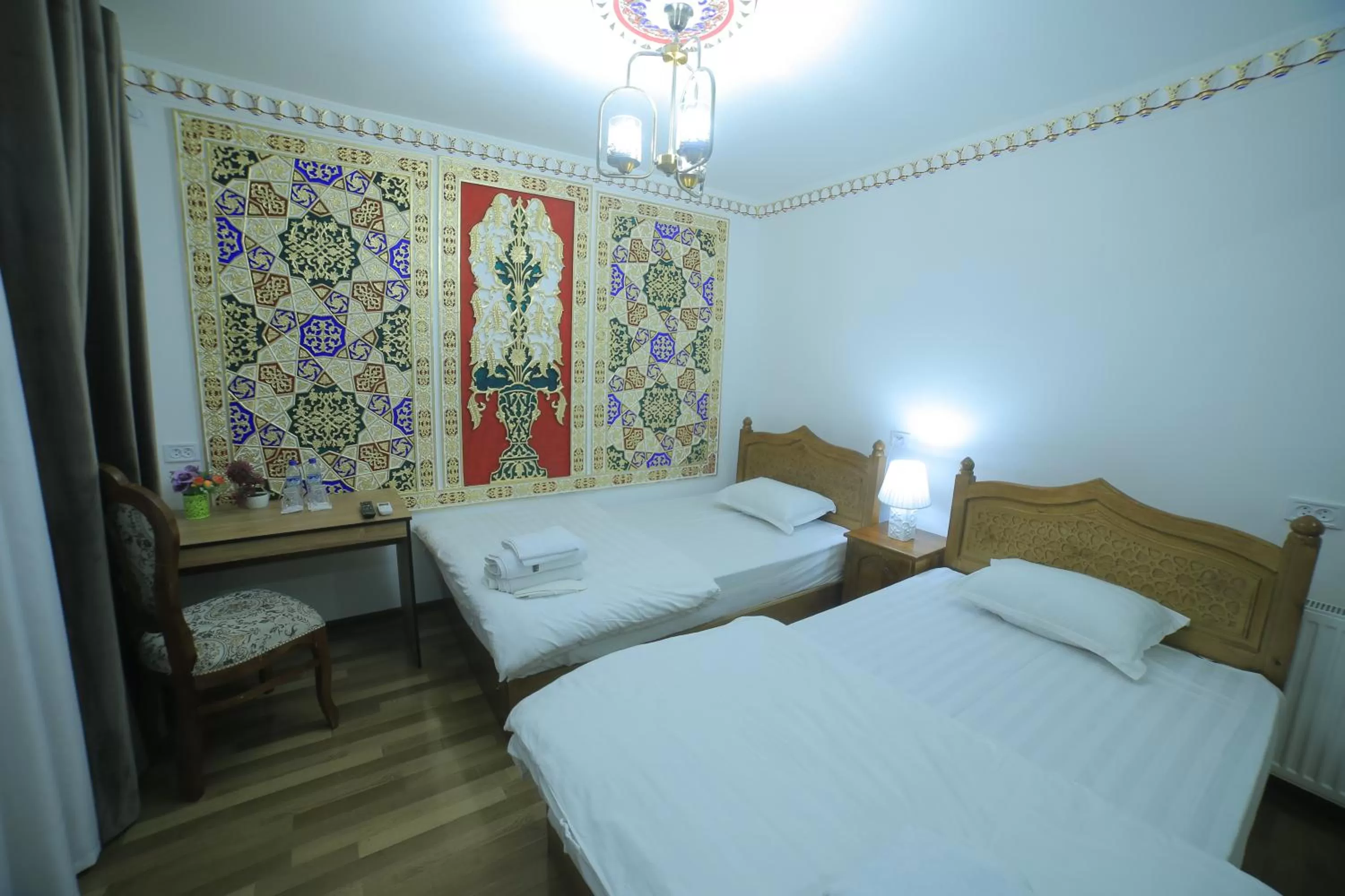 Bed in Bukhara Baraka Boutique Hotel