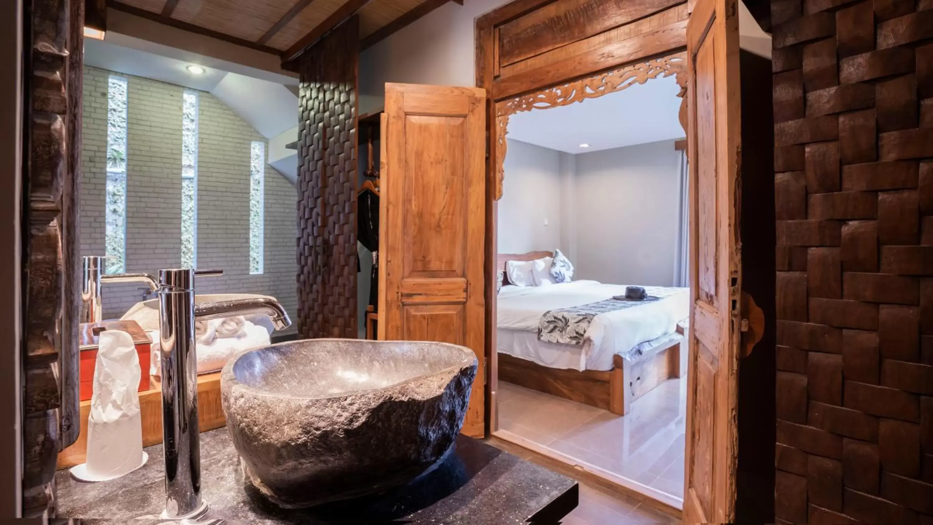 Bed, Bathroom in KajaNe Mua at Ubud Bali