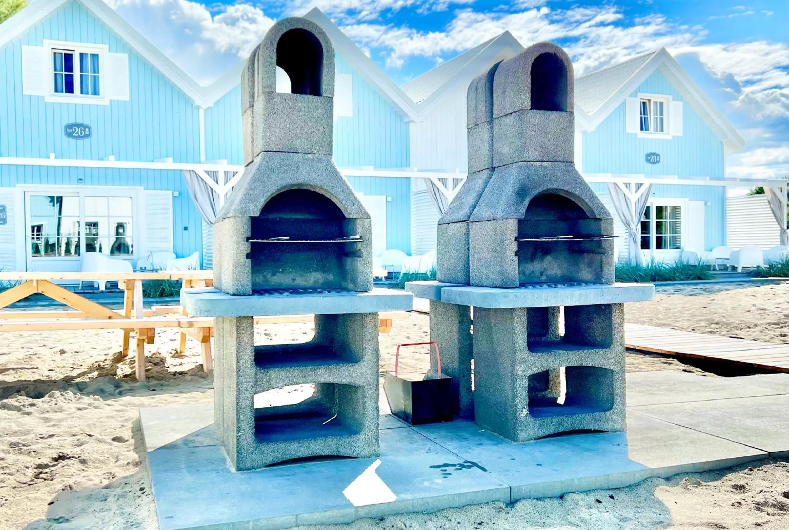 BBQ Facilities in Baltic Family - domki całoroczne nad morzem basen kidsclub rowery