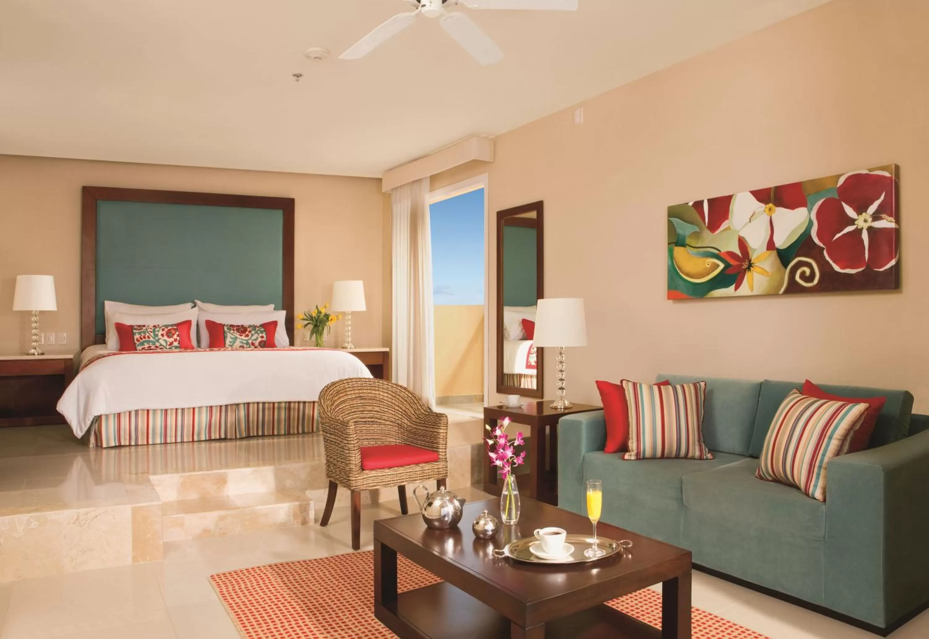 Living room, Bed in Dreams Jade Resort & Spa - All Inclusive