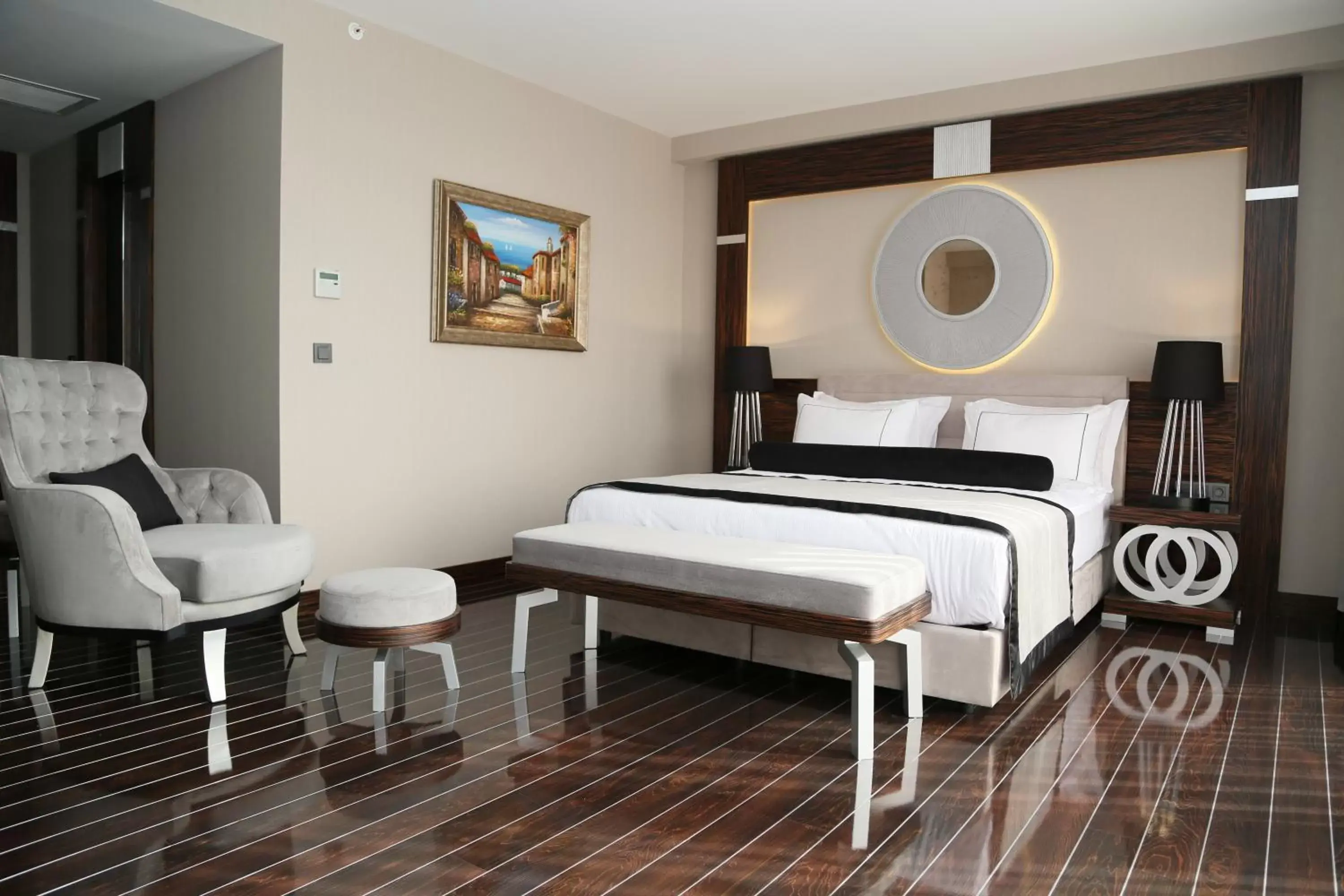 Balcony/Terrace, Bed in Ramada Hotel & Suites by Wyndham Istanbul- Sisli