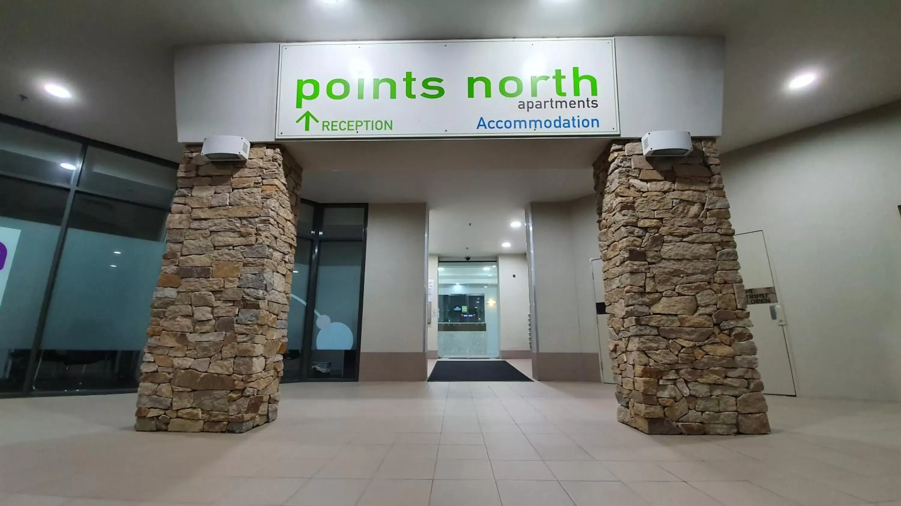 Facade/entrance in Points North Apartments