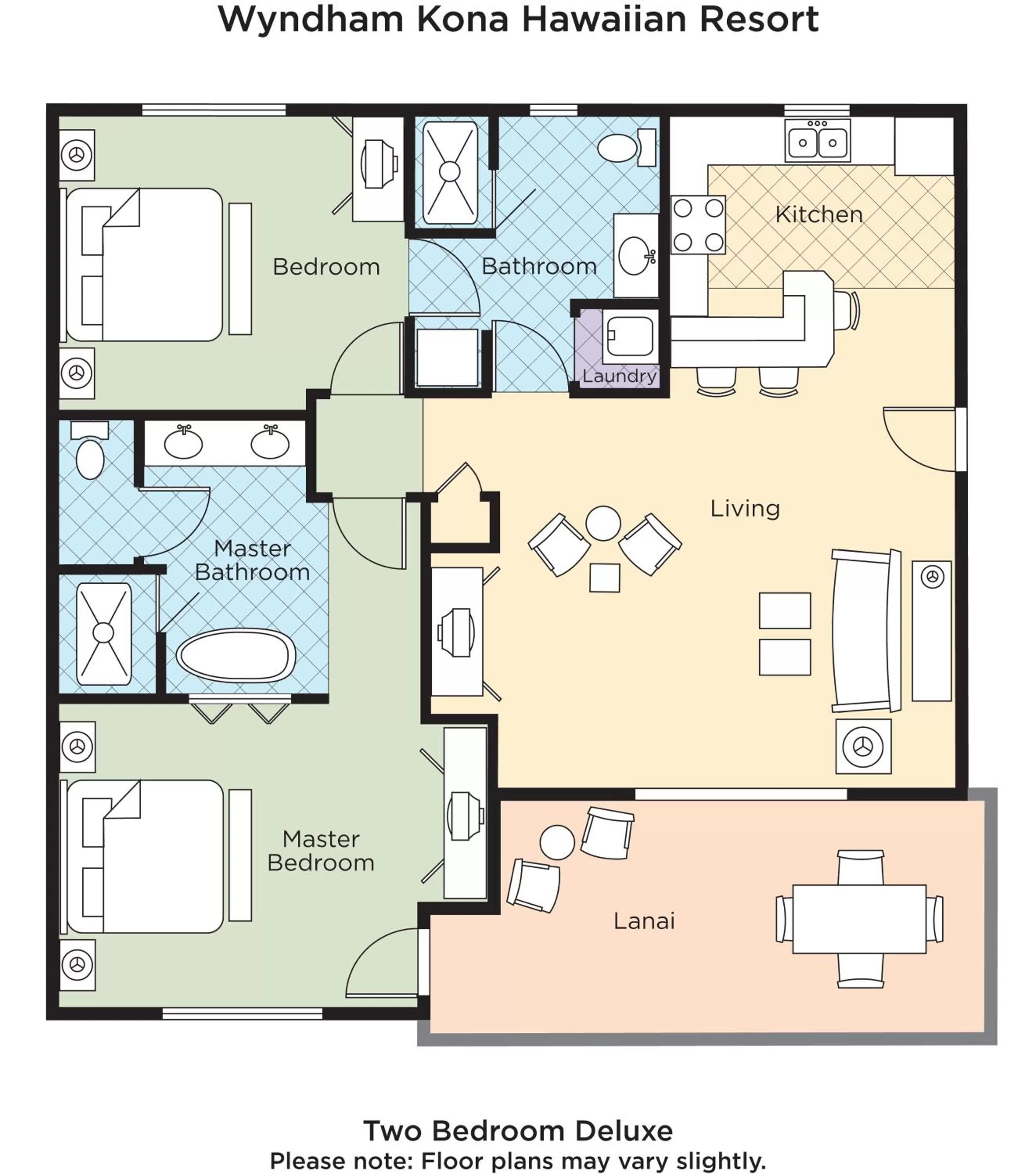 Floor plan in Club Wyndham Kona