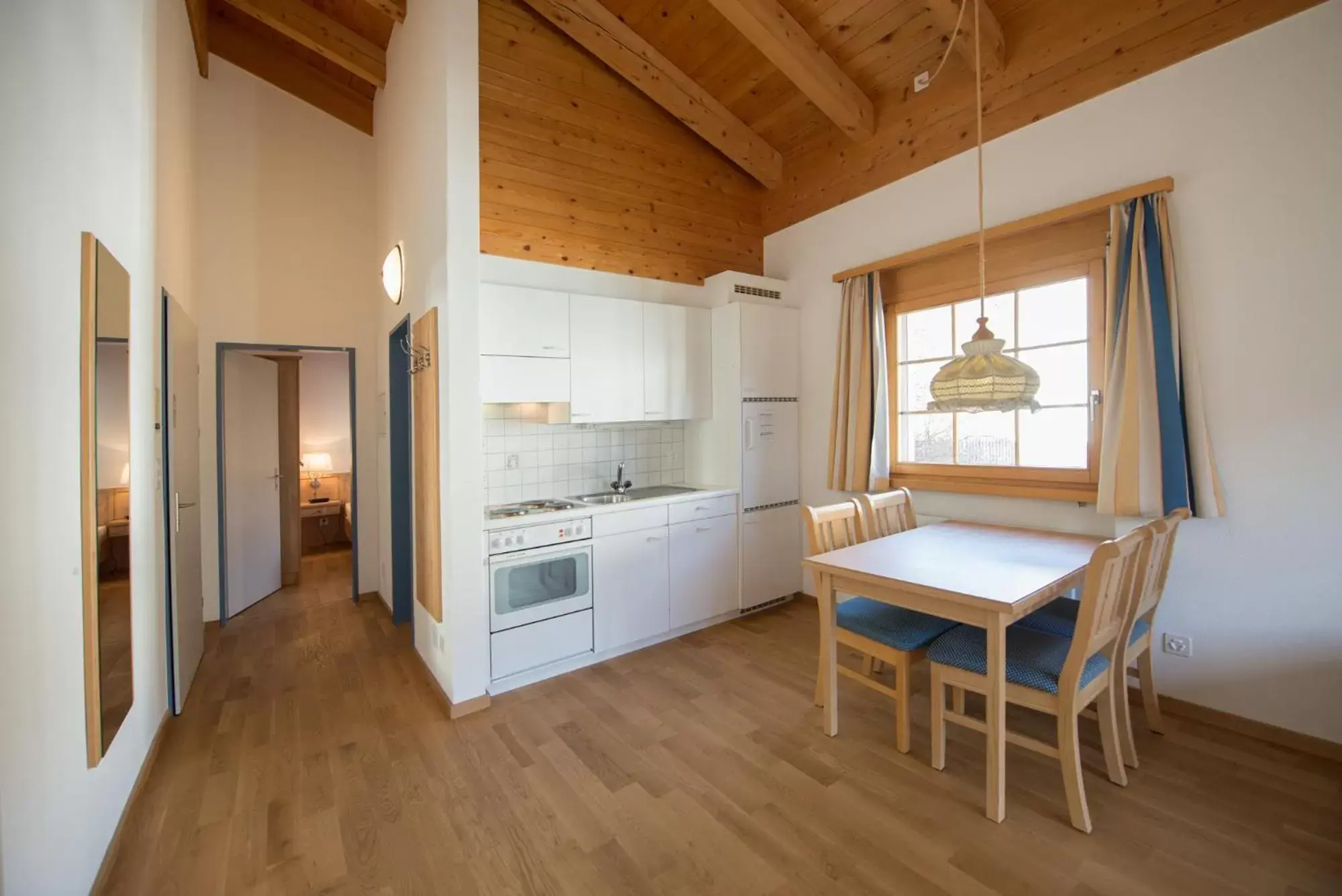 Kitchen or kitchenette, Dining Area in Aparthotel Muchetta