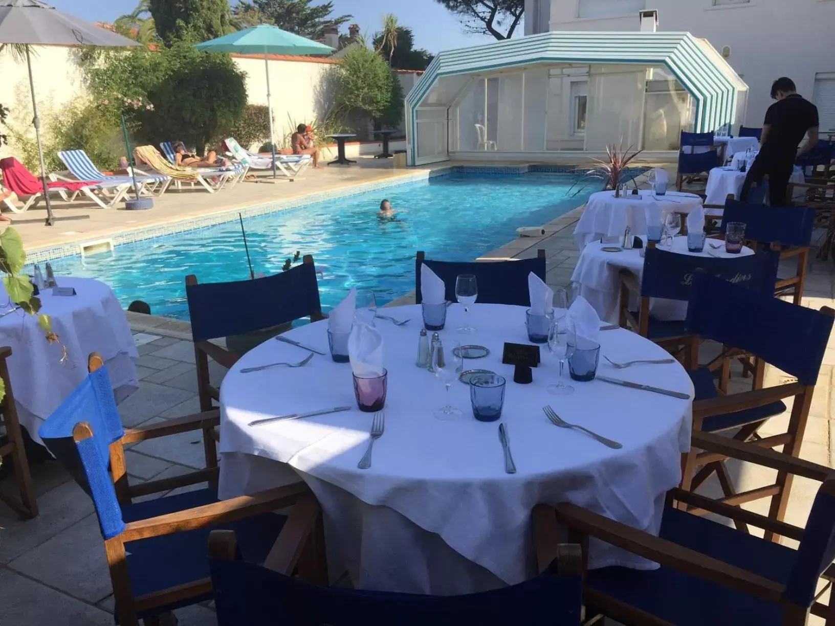 Patio, Restaurant/Places to Eat in Le Galion Hotel et Restaurant Canet Plage - Logis