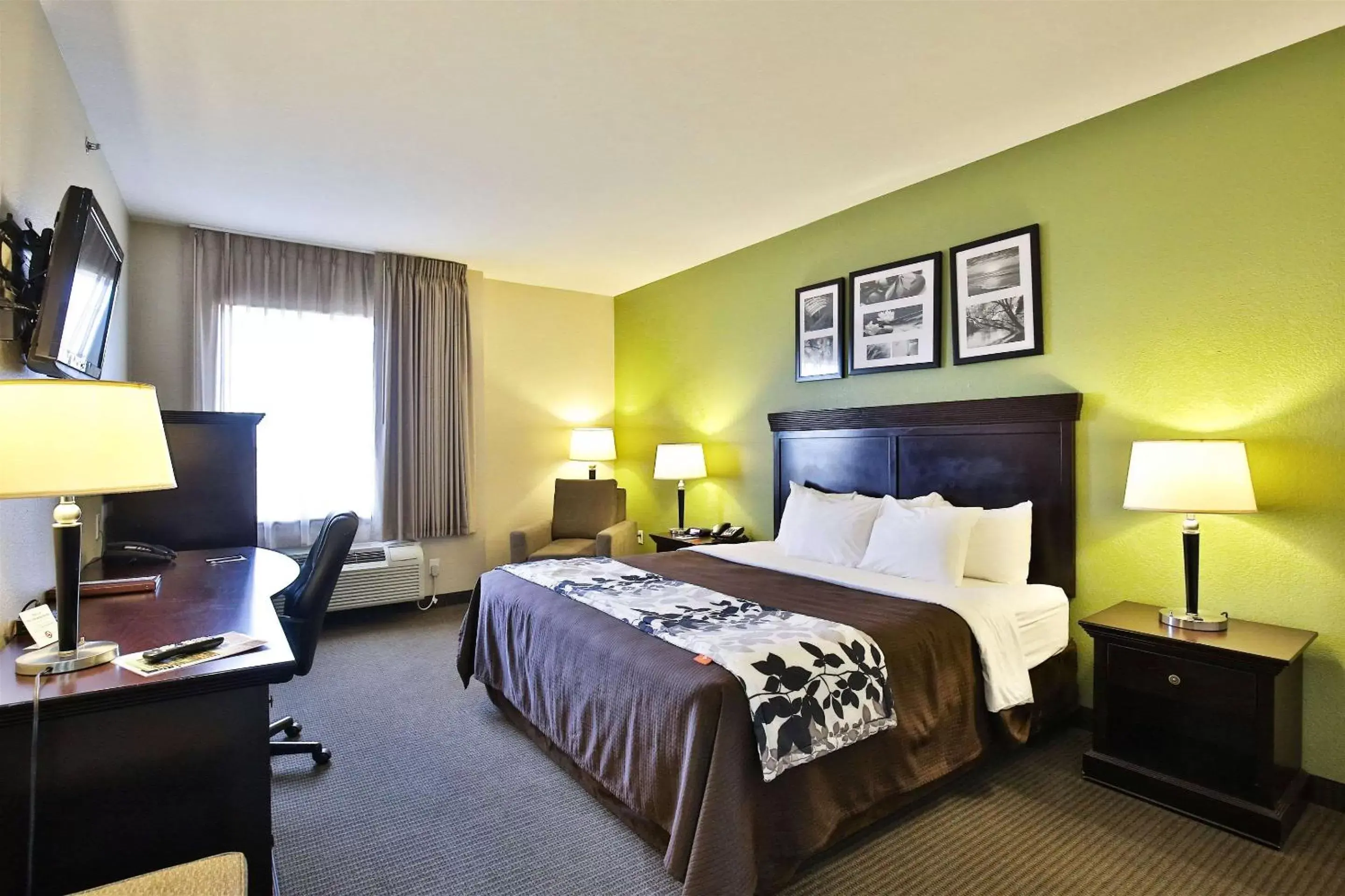 Photo of the whole room, Bed in Sleep Inn & Suites University