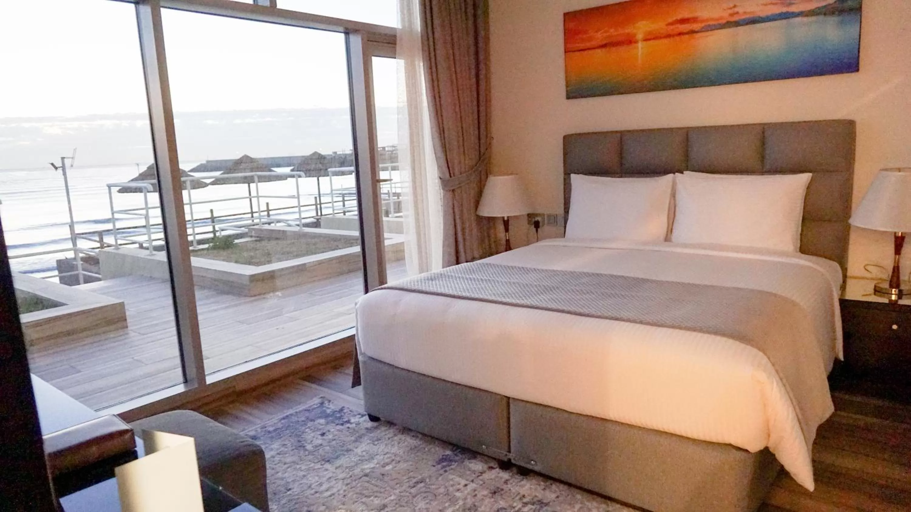 Shower, Bed in Al Kout Beach Hotel