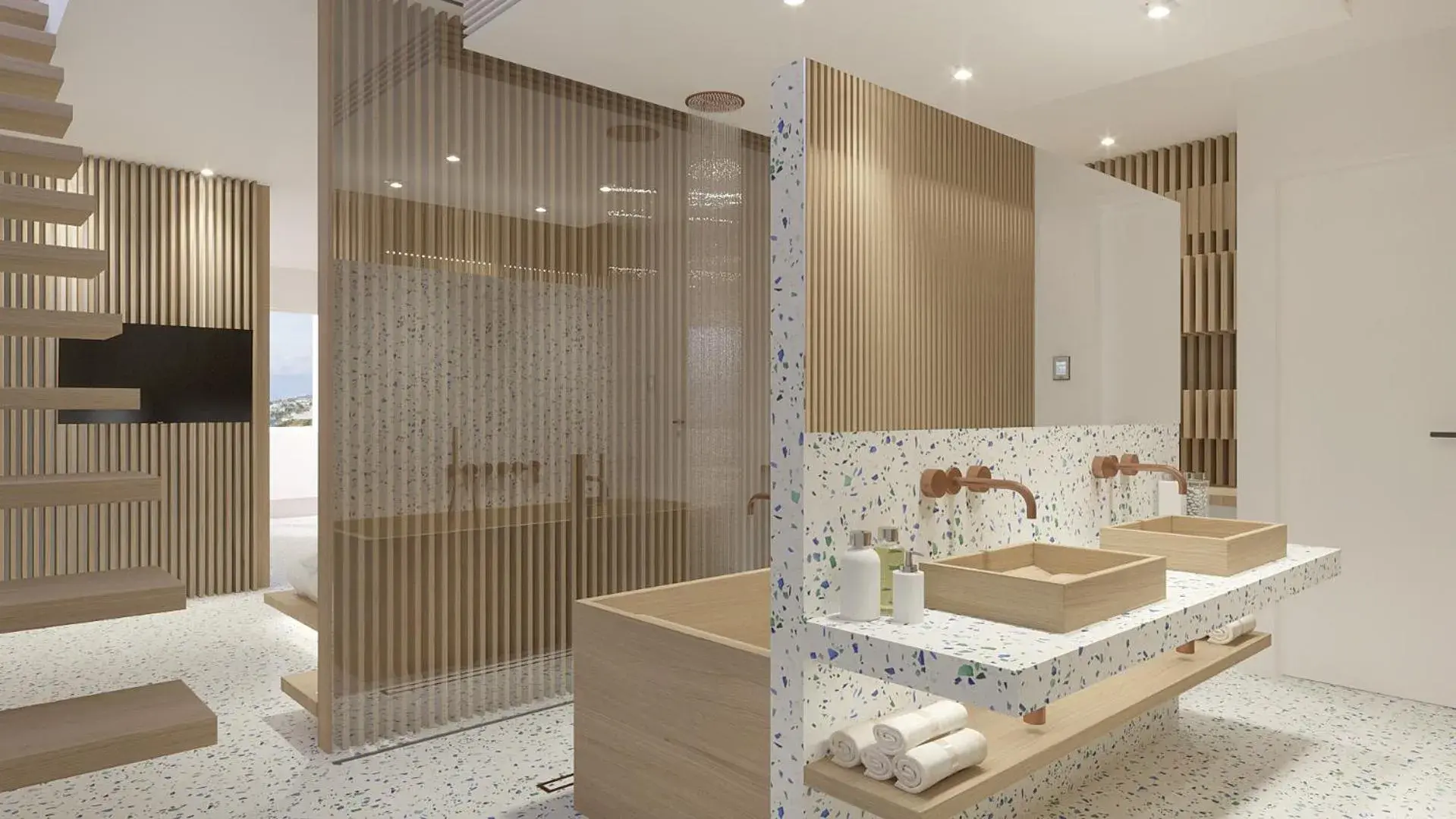 Bathroom in Mykonos Dove Beachfront Hotel