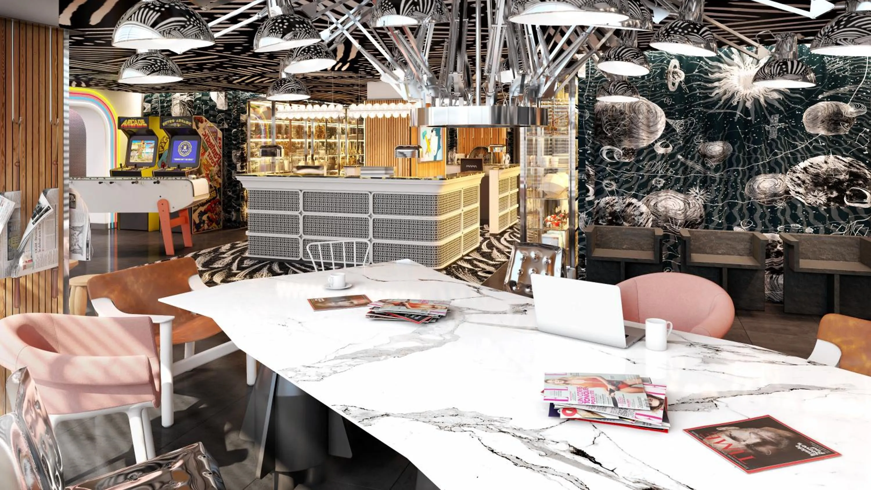 Lobby or reception in Mama Shelter Paris La Défense