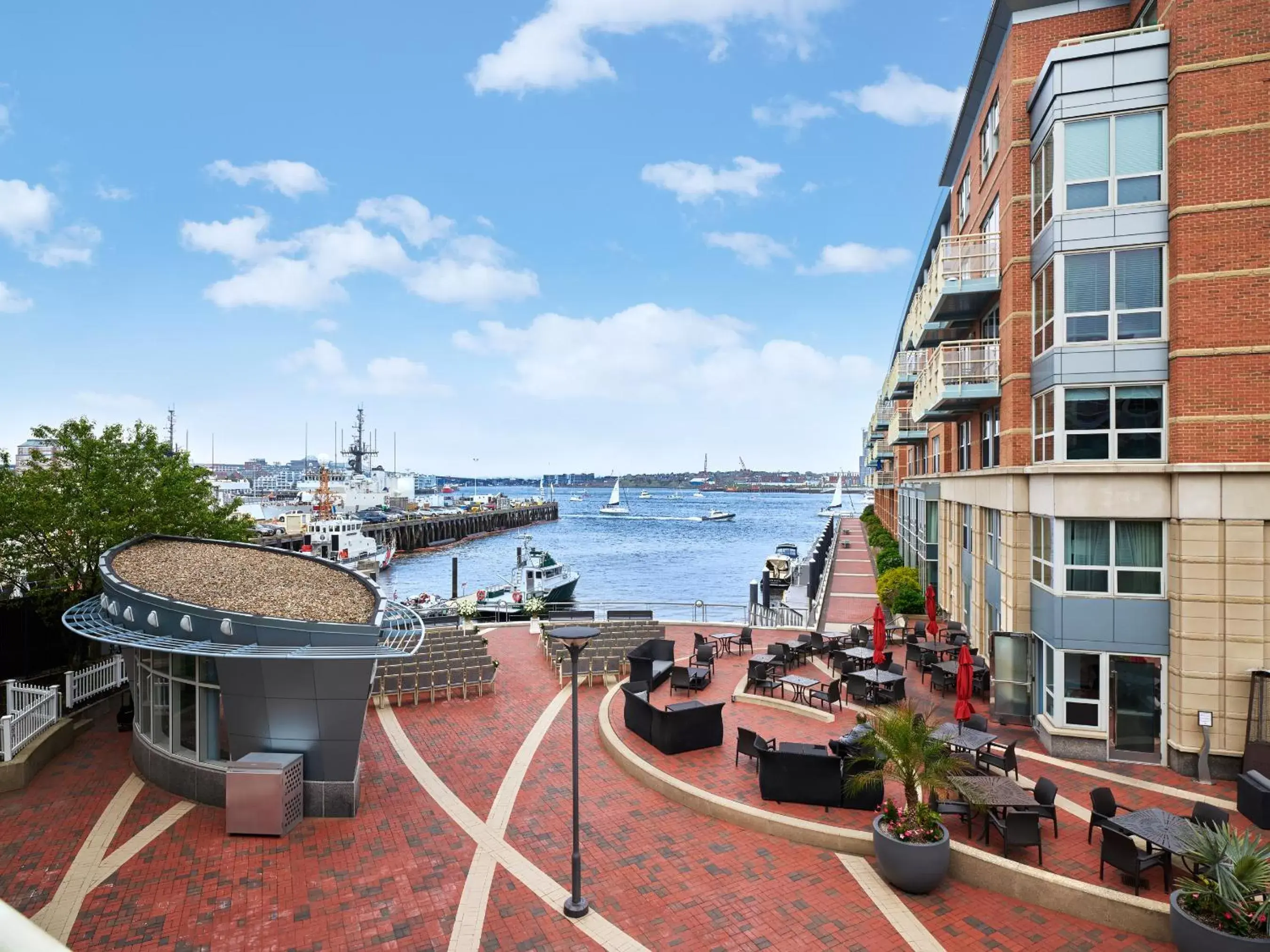 Patio in Battery Wharf Hotel, Boston Waterfront