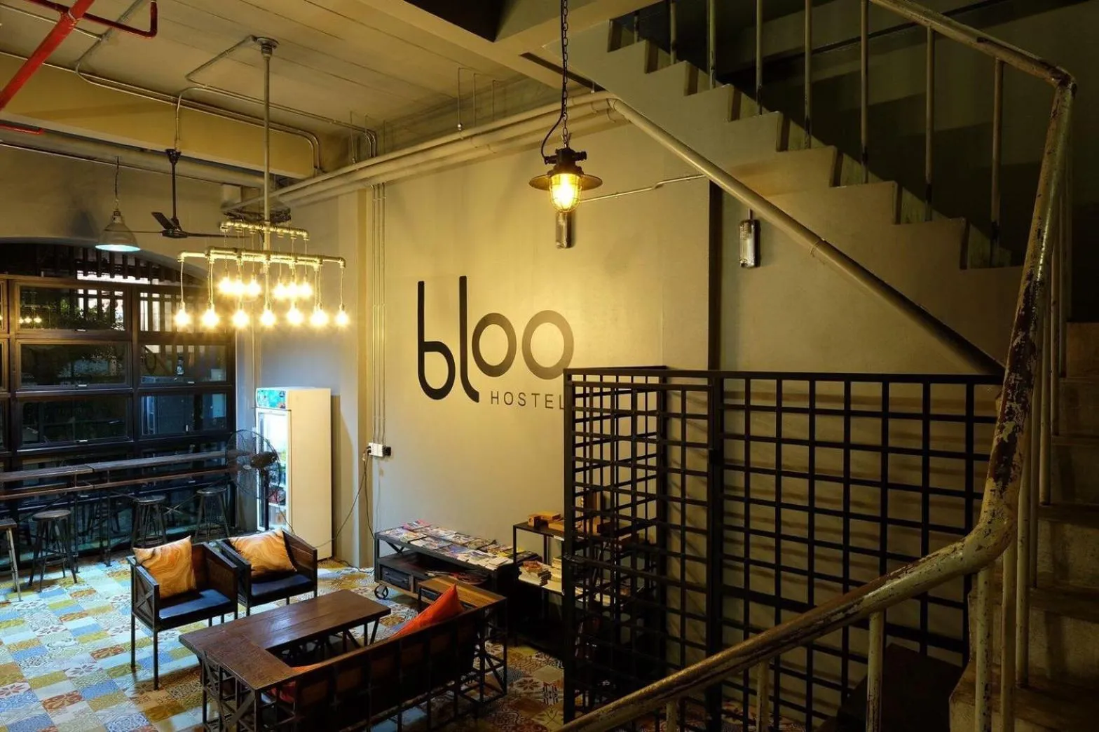 Seating area in Bloo Hostel