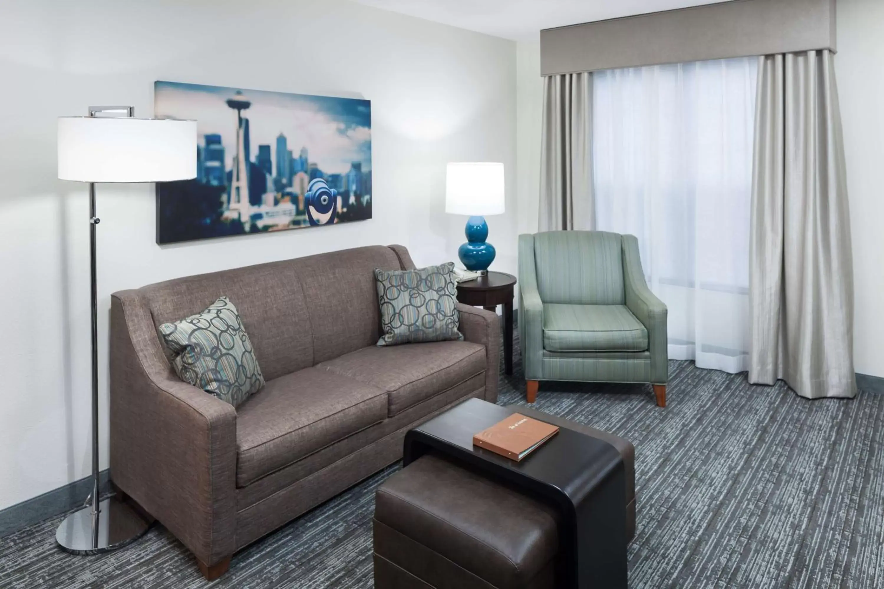 Living room, Seating Area in Homewood Suites by Hilton Seattle-Tacoma Airport/Tukwila